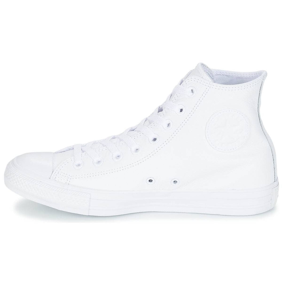 Sneakers alte Uomo Converse ALL STAR MONOCHROME CUIR HI Bianco