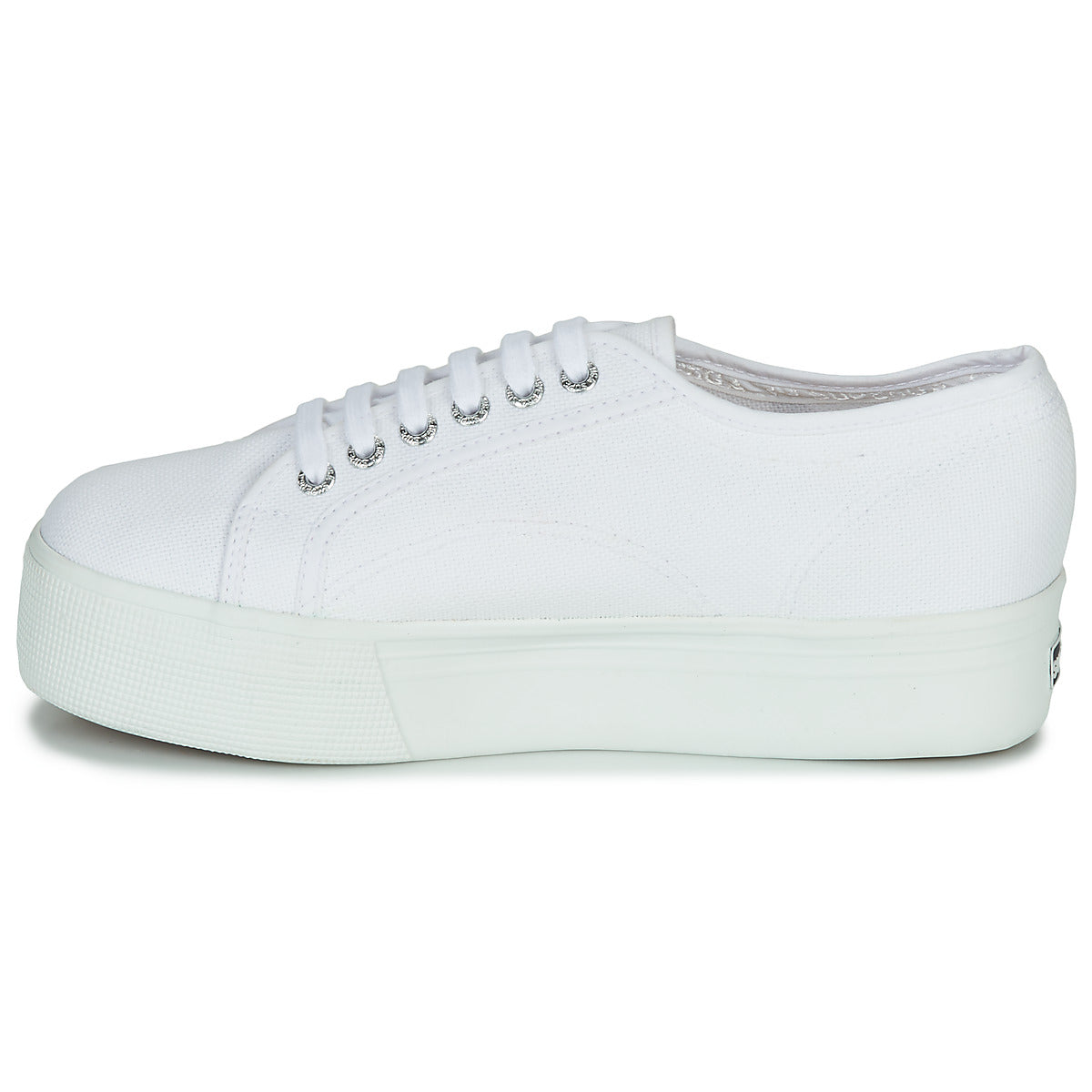 Sneakers basse Donna Superga 2790-COTWPRINTEDLOGOGLITTER Bianco
