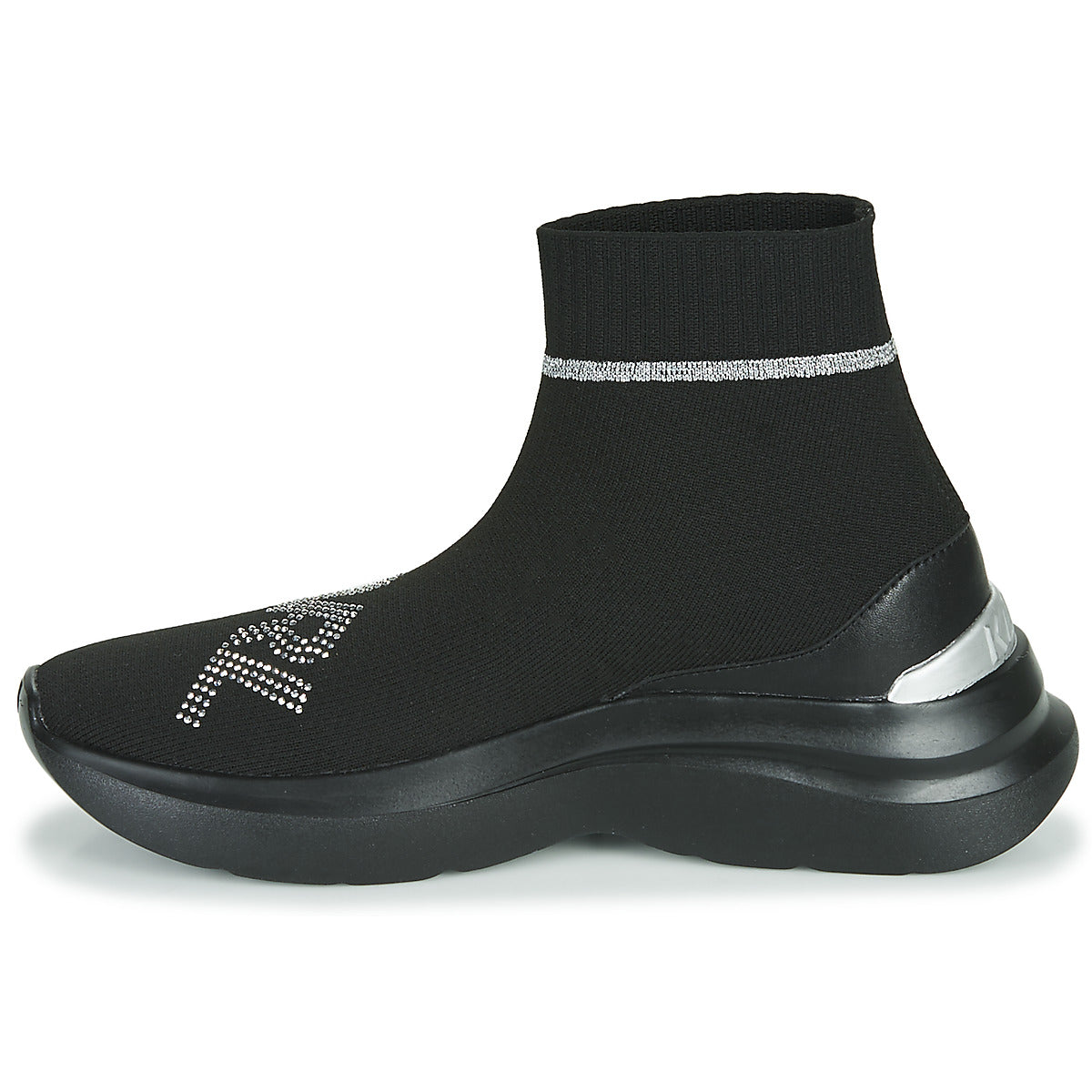 Sneakers alte Donna Karl Lagerfeld SKYLINE KARL RHINESTONE PULL ON BT Nero