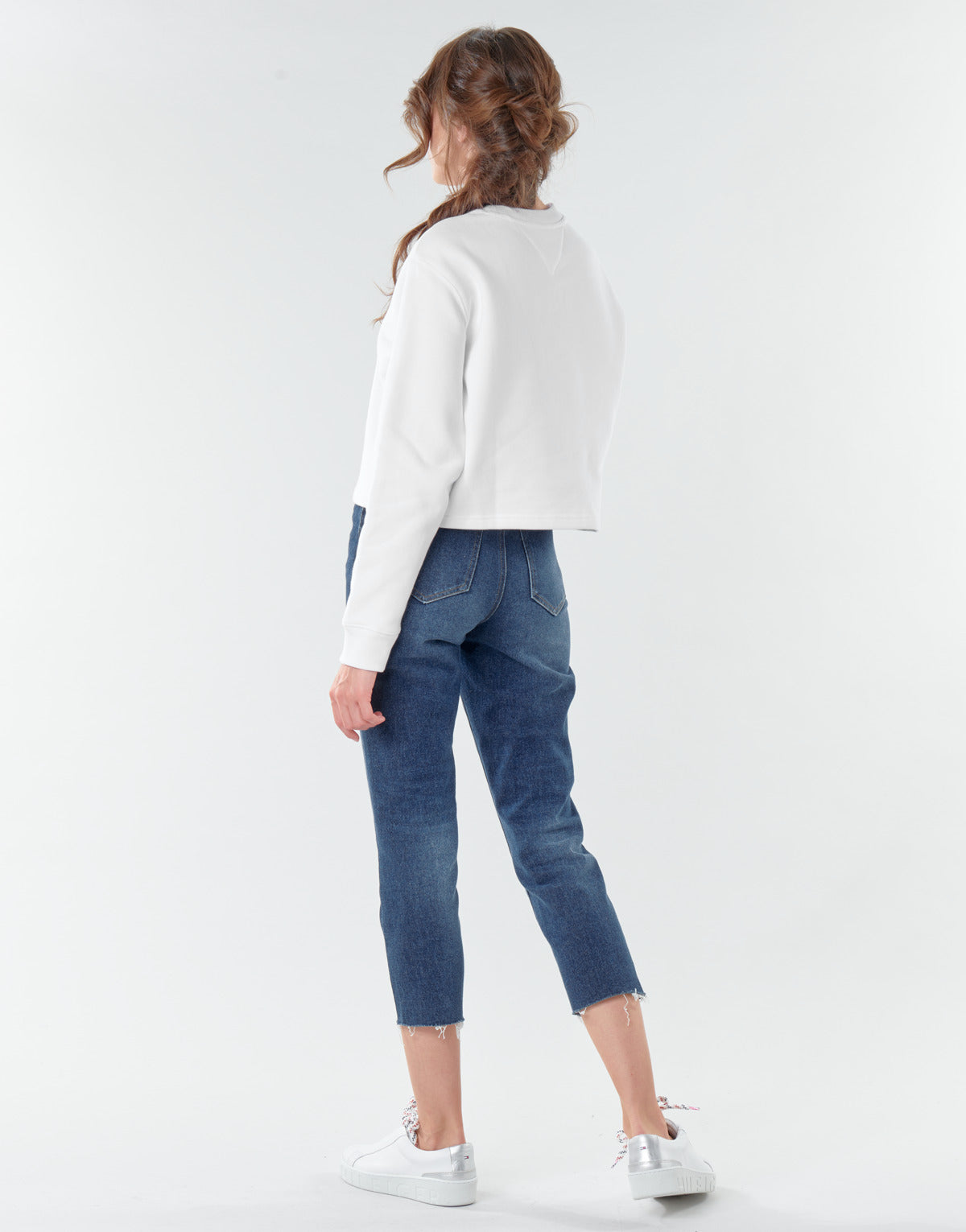 Felpa Donna Tommy Jeans TJW TOMMY FLAG CREW Bianco