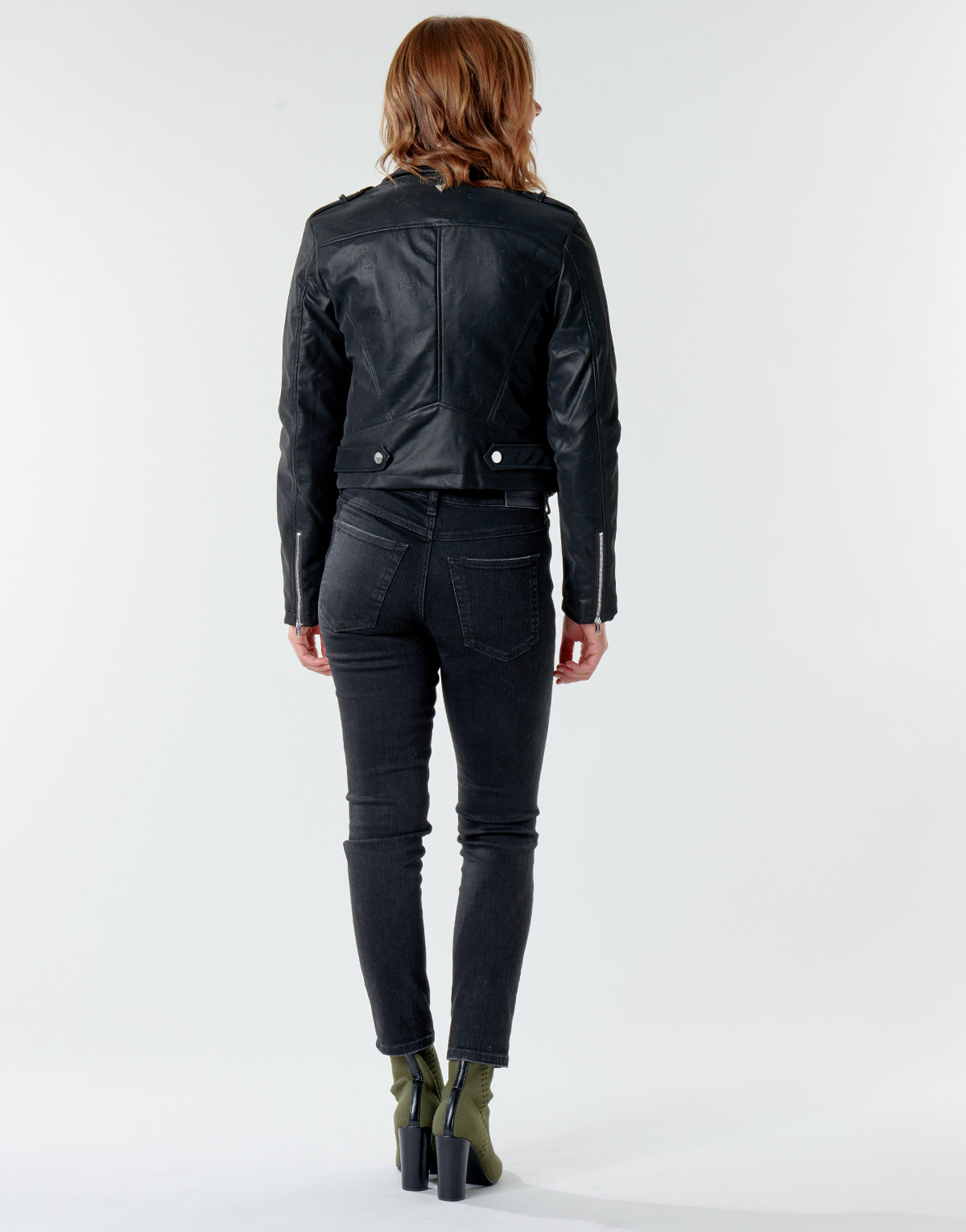 Giacca in pelle Donna Guess FRANCES JACKET Nero