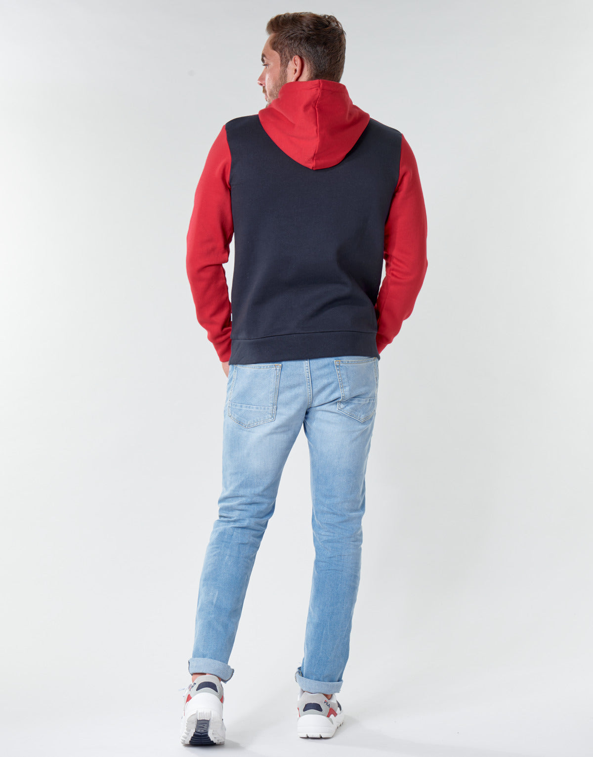 Felpa Uomo Jack & Jones JJELOGO BLOCKING Rosso