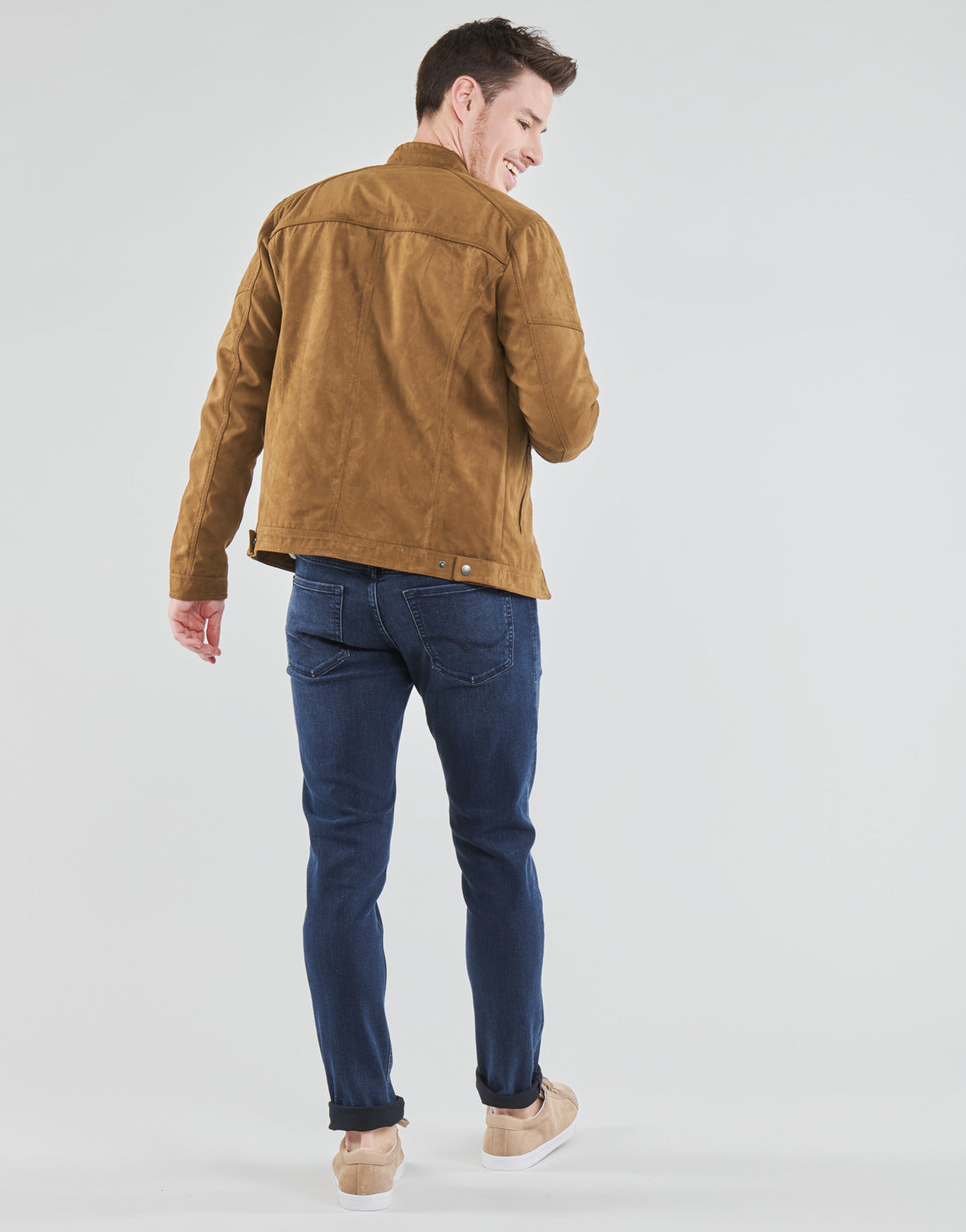 Giacca in pelle Uomo Jack & Jones JJEROCKY Marrone
