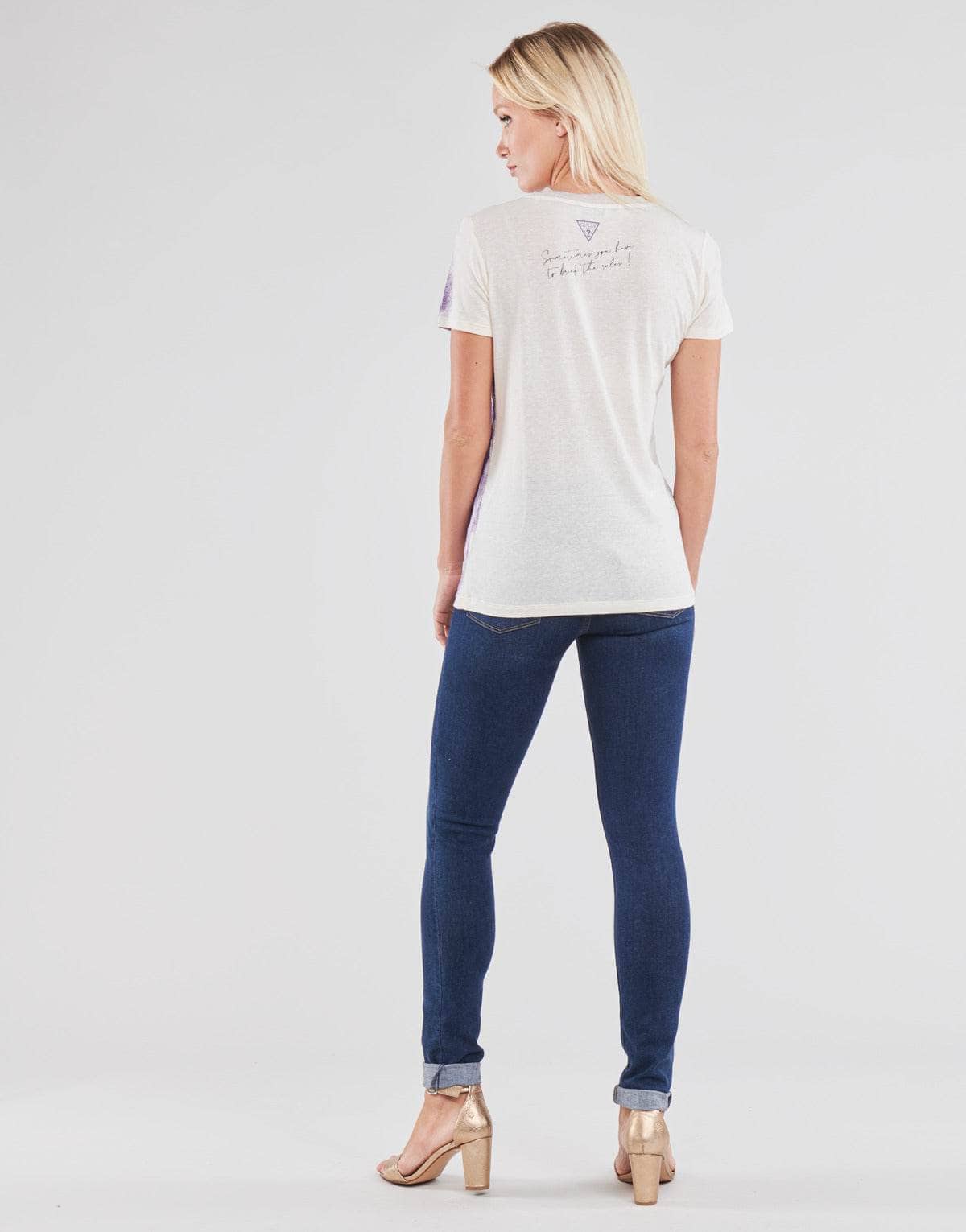 T-shirt Donna Guess SS CN IRIS TEE Bianco