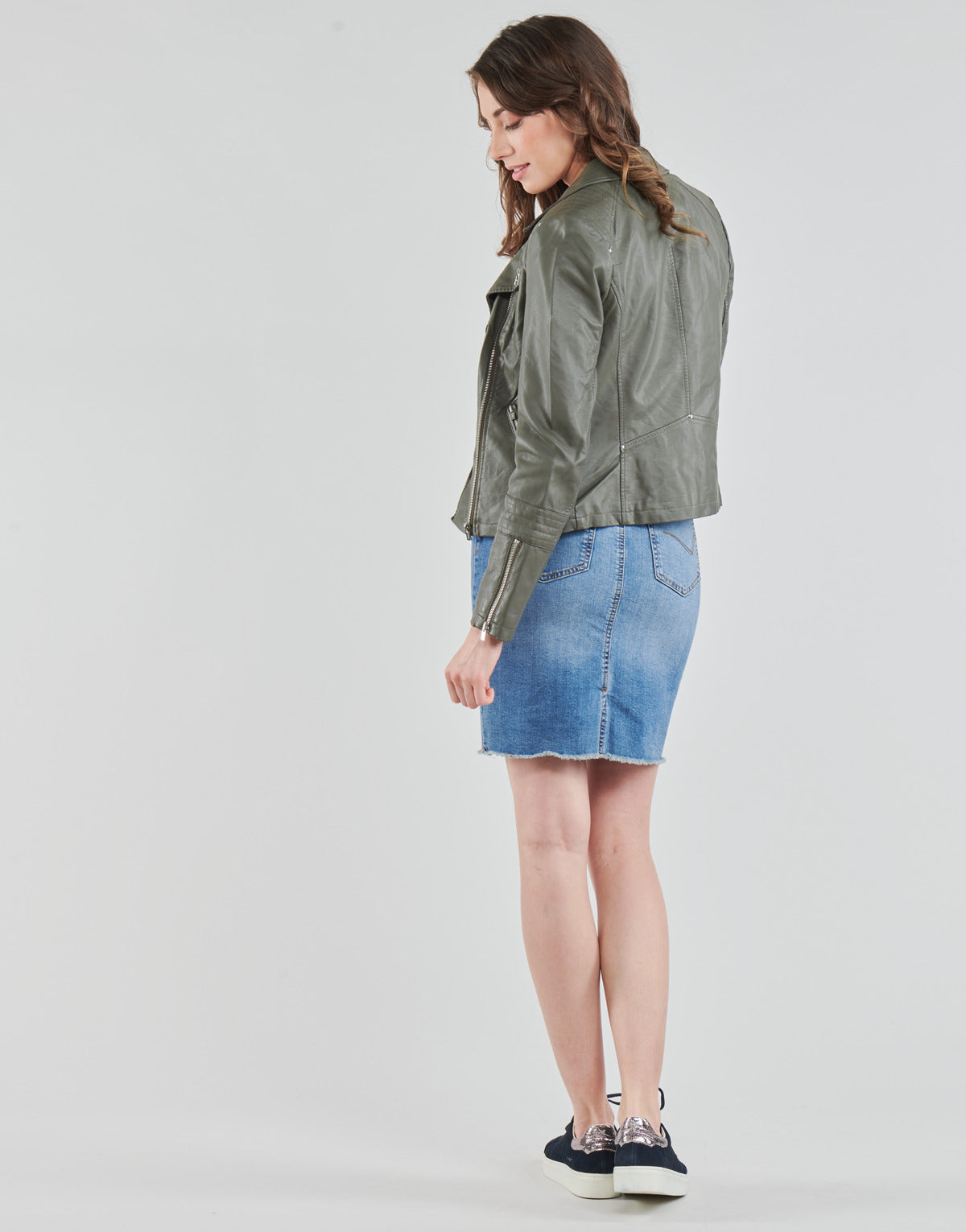 Giacca in pelle Donna Only ONLGEMMA Grigio