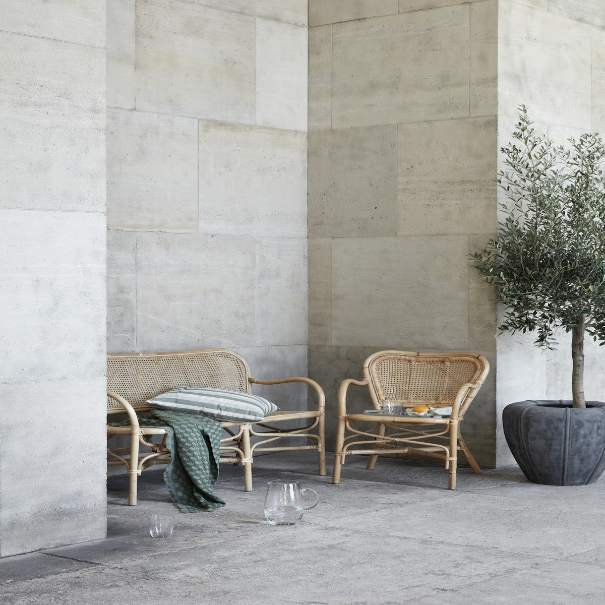 Fodere per cuscini Broste Copenhagen AVA Grigio