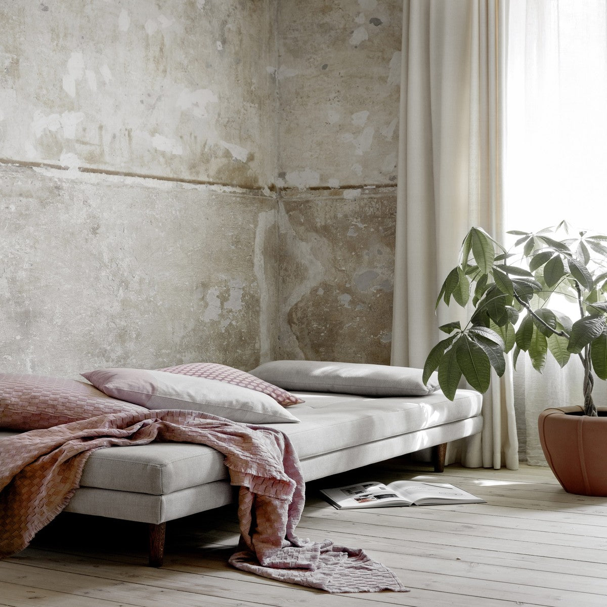 Plaid coperte Broste Copenhagen LINO Rosa