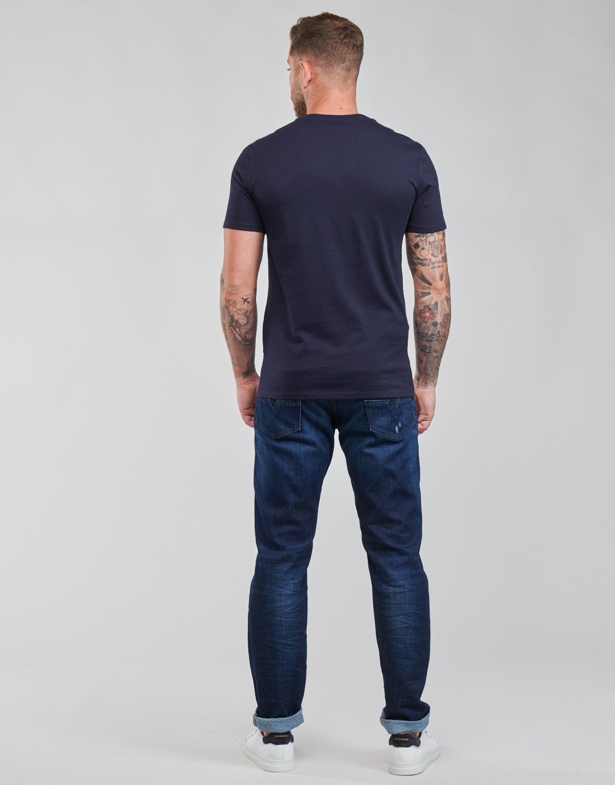 T-shirt Uomo Guess CN SS ORIGINAL LOGO TEE Blu