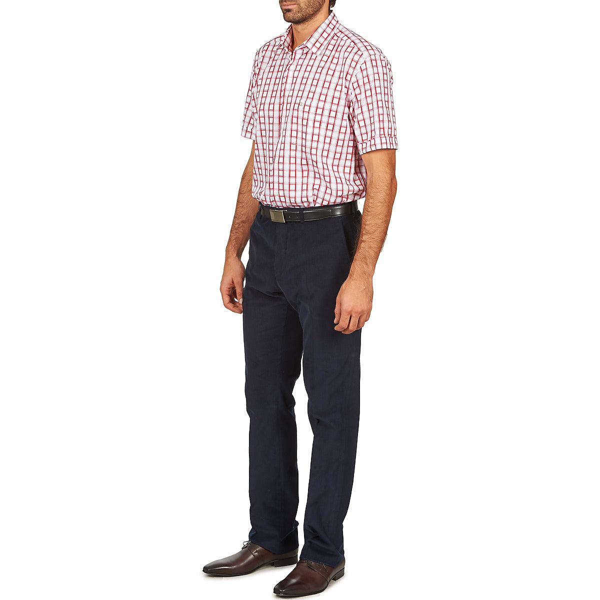 Camicia a maniche corte Uomo Pierre Cardin CH MC CARREAU GRAPHIQUE Bianco