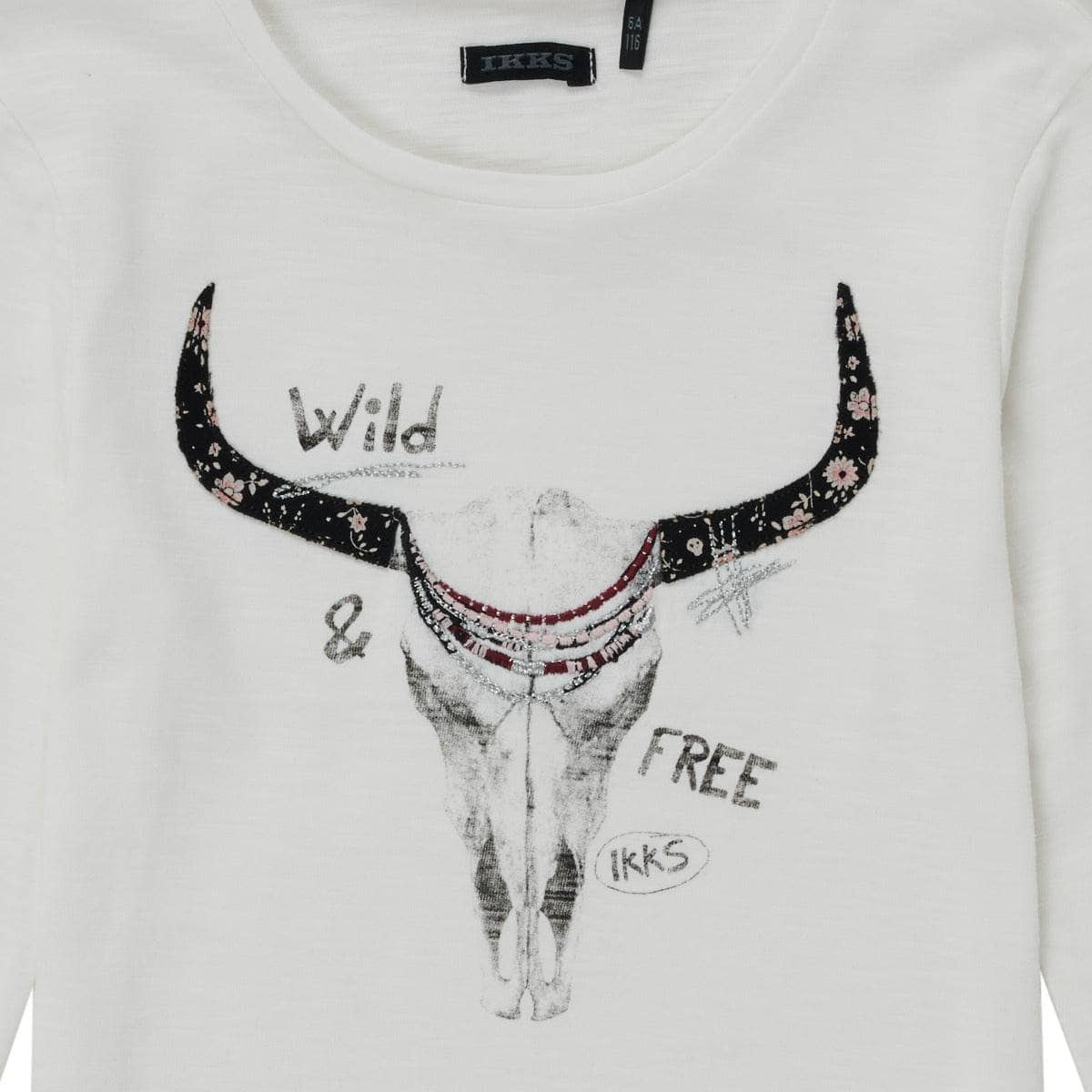 T-shirts a maniche lunghe ragazza Ikks CUISSE DE NYMPHE Bianco