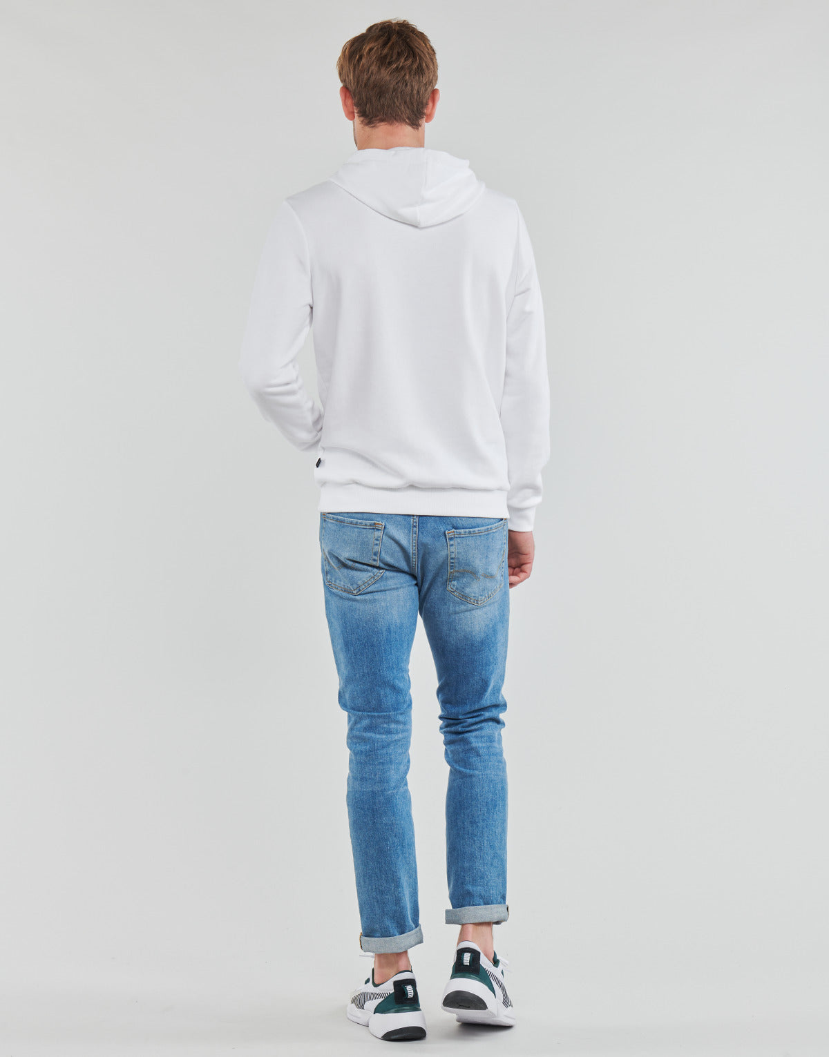 Felpa Uomo Puma ESS BIG LOGO HOODIE FL Bianco