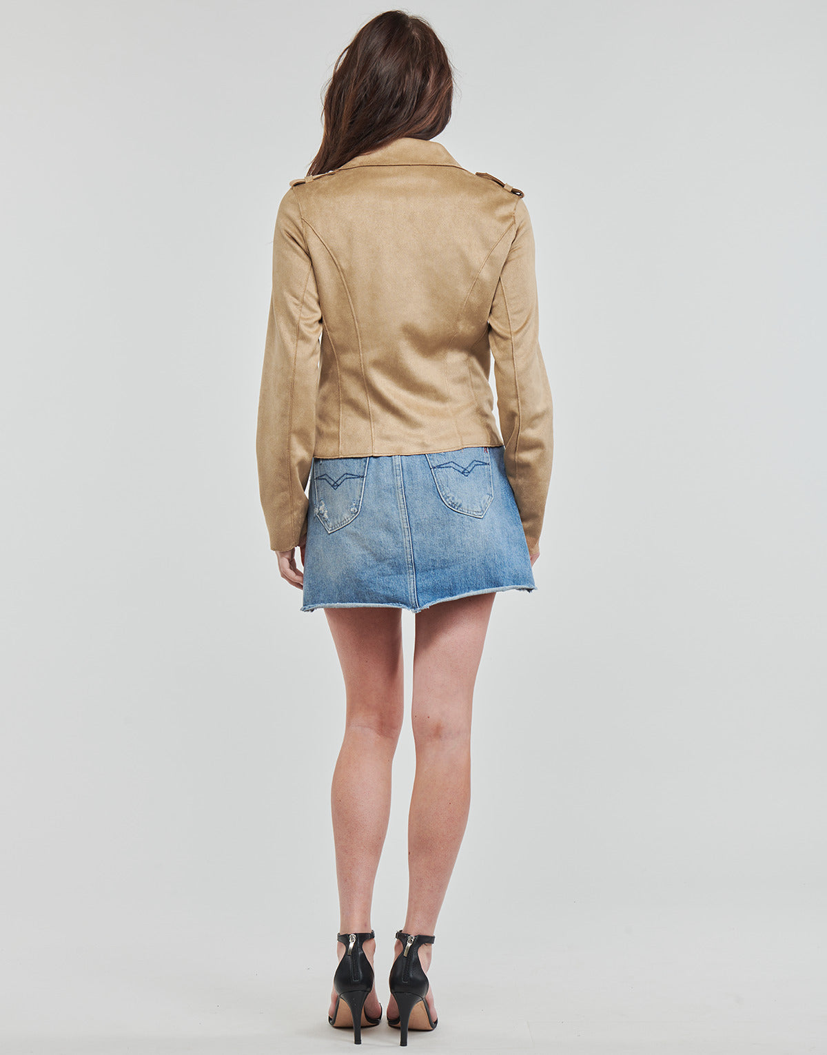 Giacca in pelle Donna Guess MONICA JACKET Marrone