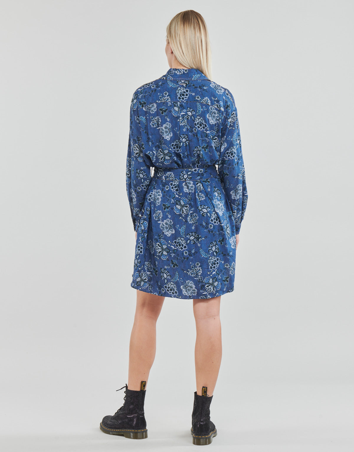 Abito corto Donna Liu Jo ABITO CAMICIA DEN.BLUE PRINTS WASH Blu