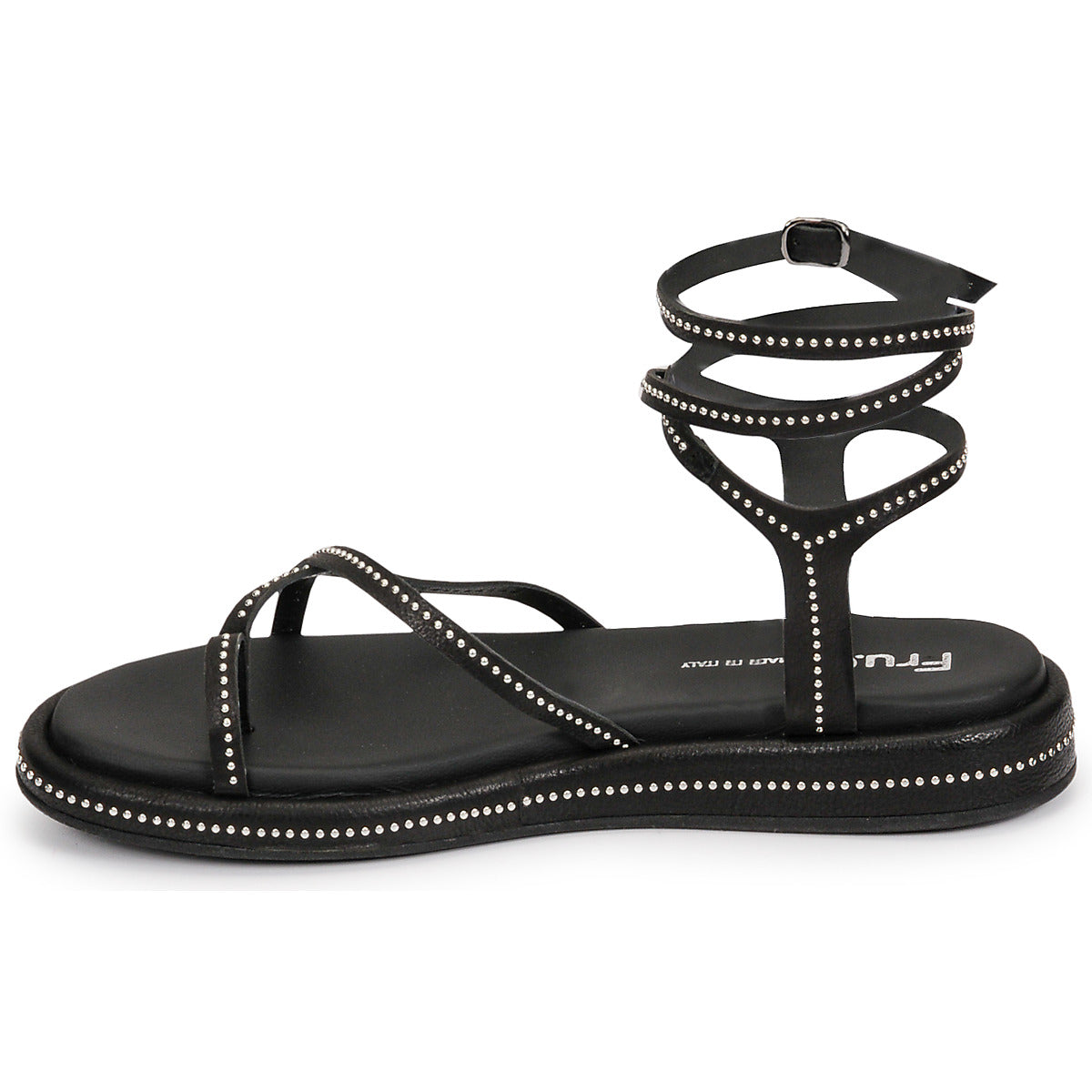Sandali Donna Fru.it 7430-100-NERO-NIKEL Nero