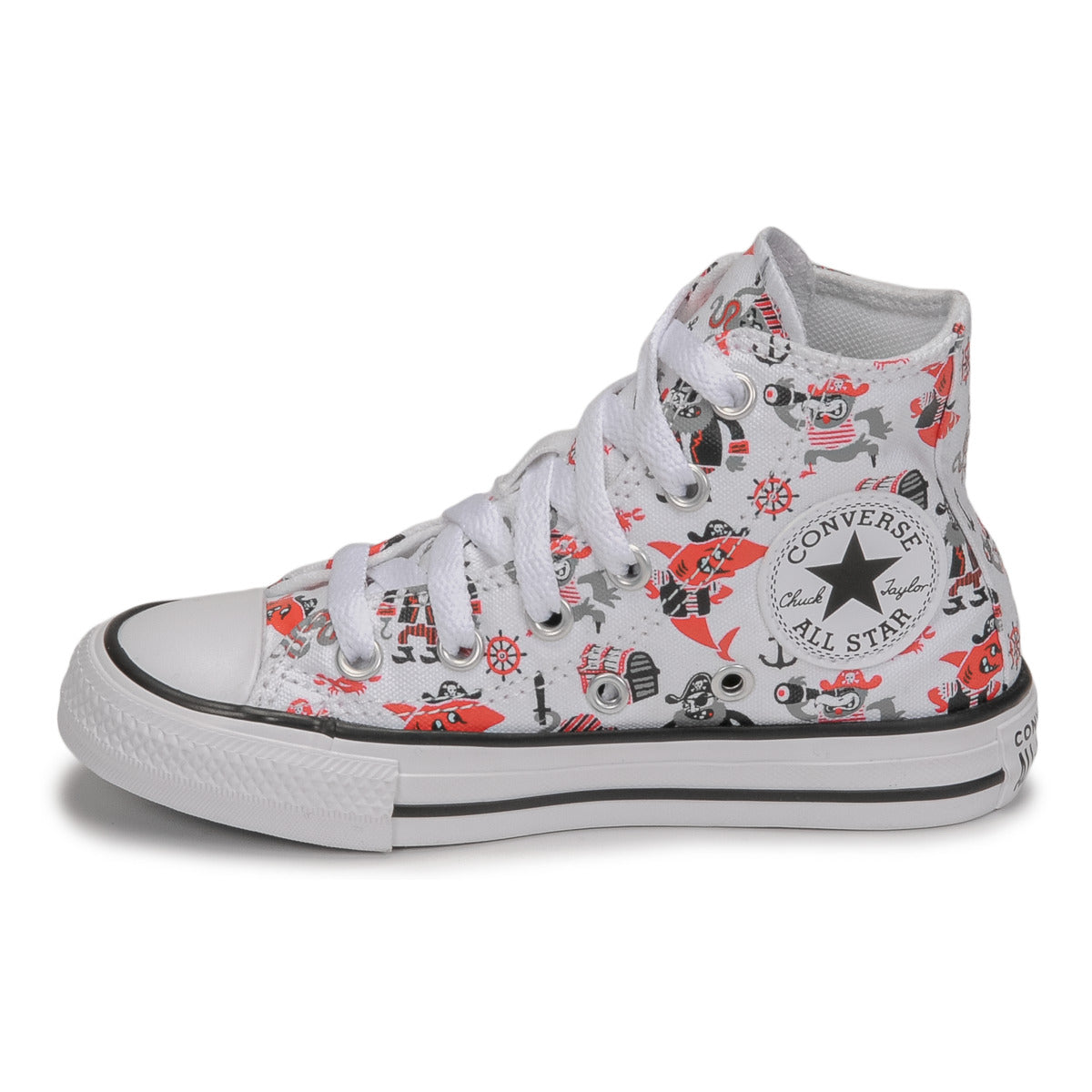Scarpe bambini ragazzo Converse Chuck Taylor All Star Pirates Cove Hi Bianco
