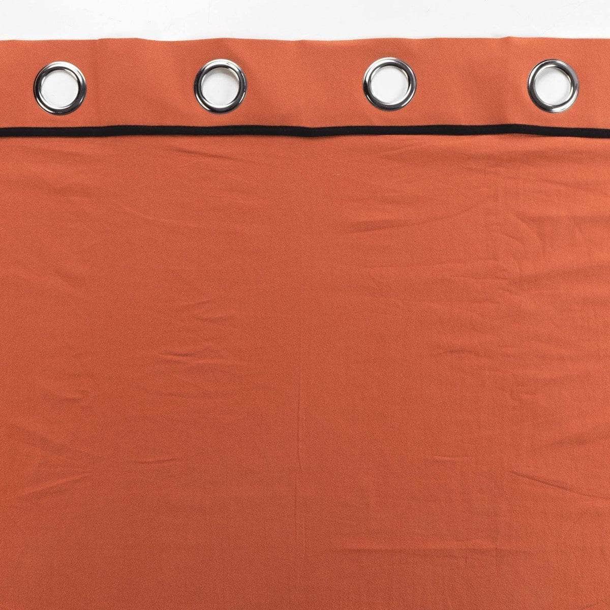 Tende Douceur d intérieur RIDEAU A OEILLETS 135 x 240 CM COTON LAVE LINETTE TERRACOTTA Arancio