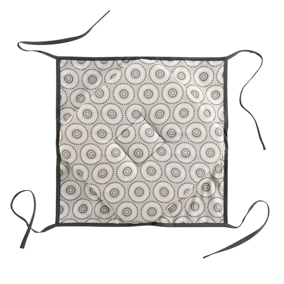 Coprisedia Douceur d intérieur GALETTE 4 RABATS 36 x 36 x 3.5 CM POLYESTER IMPRIME SALTO X2 Grigio