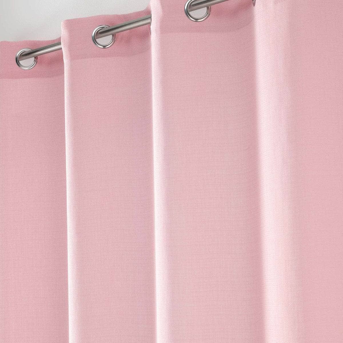 Tende Douceur d intérieur PANNEAU A OEILLETS 140 x 240 CM VOILE TISSE SOANE ROSE Rosa
