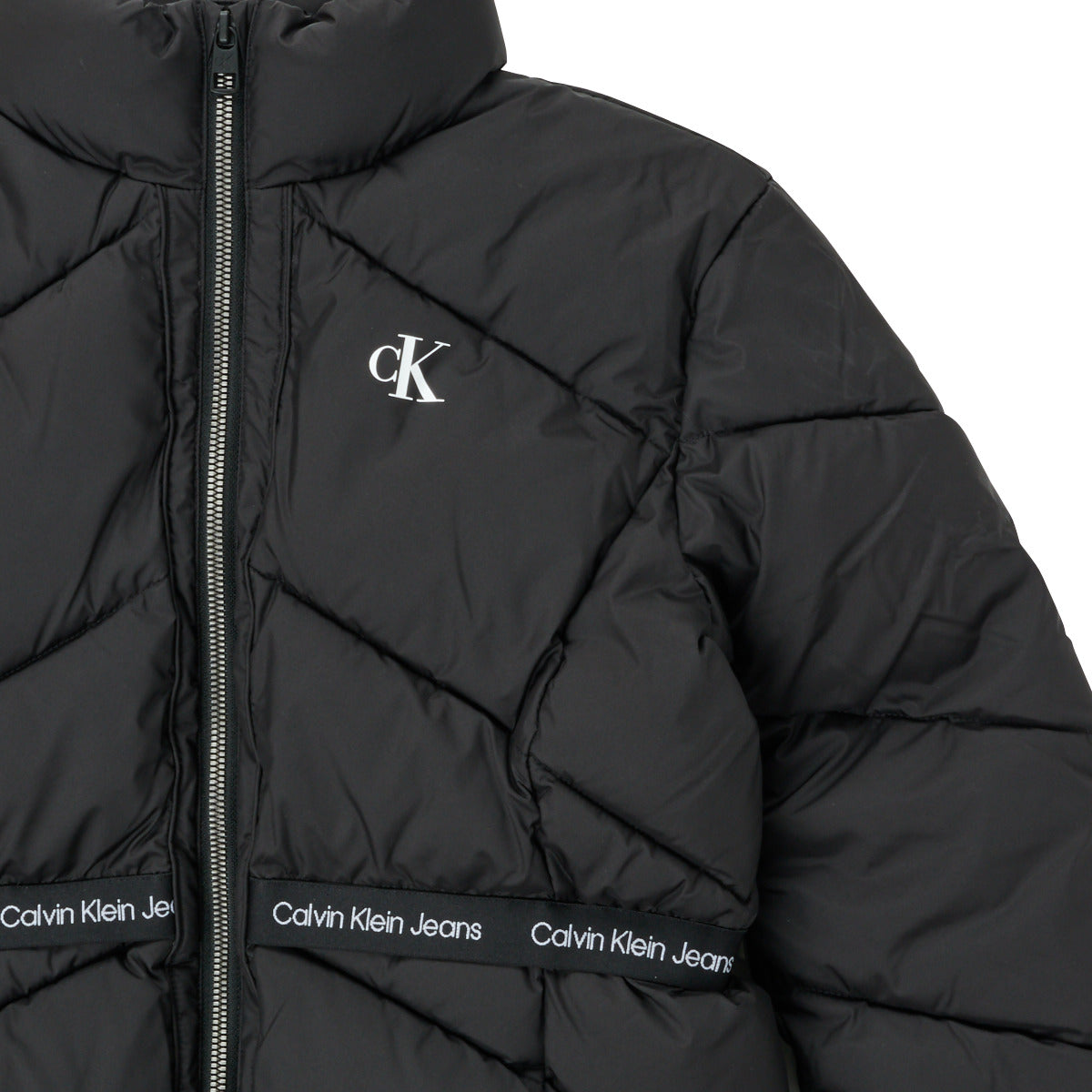 Piumino ragazza Calvin Klein Jeans LOGO TAPE LIGHT JACKET Nero