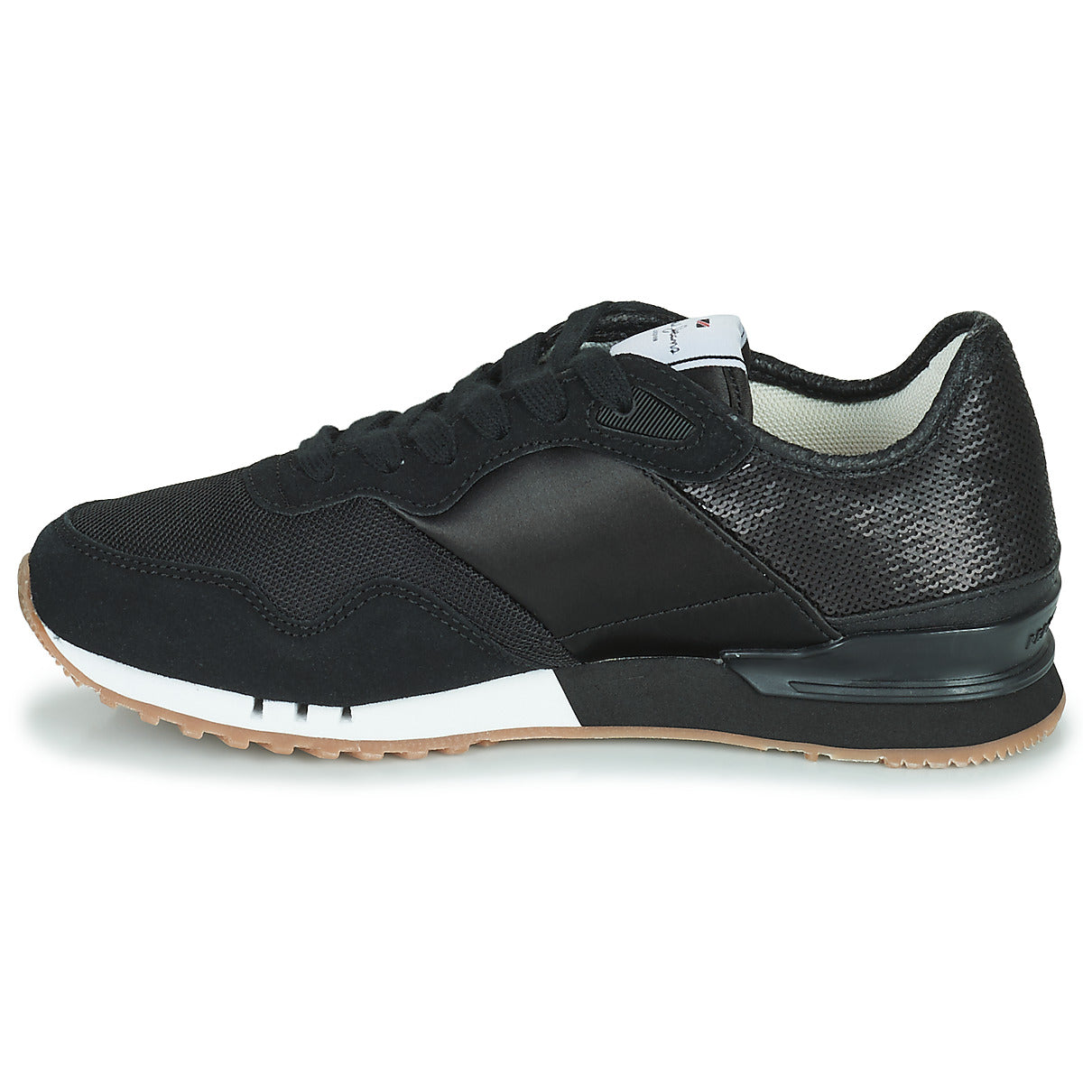 Sneakers basse Donna Pepe jeans LONDON W SEQUINS Nero