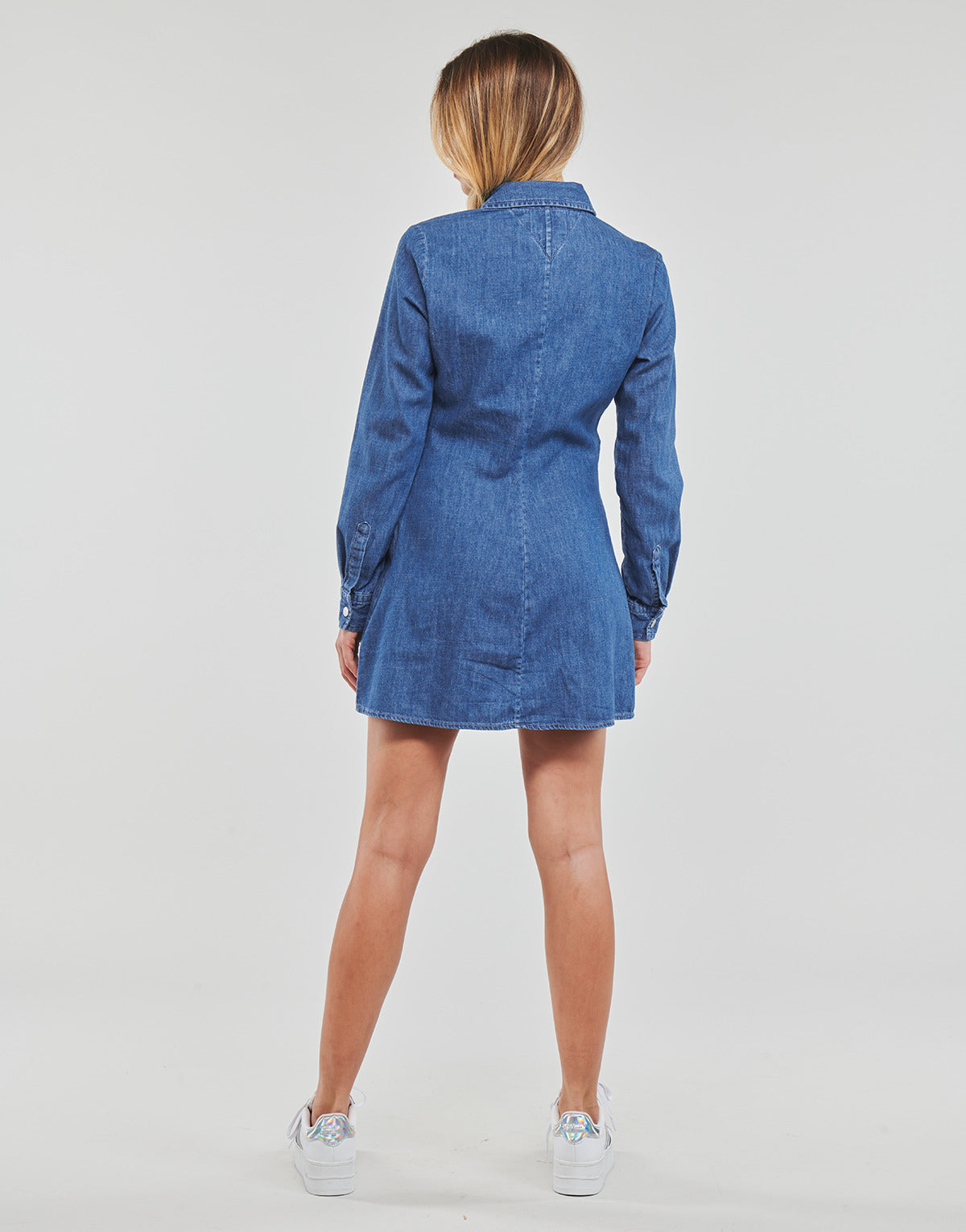 Abito corto Donna Tommy Jeans TJW DENIM RUCHE DRESS Blu
