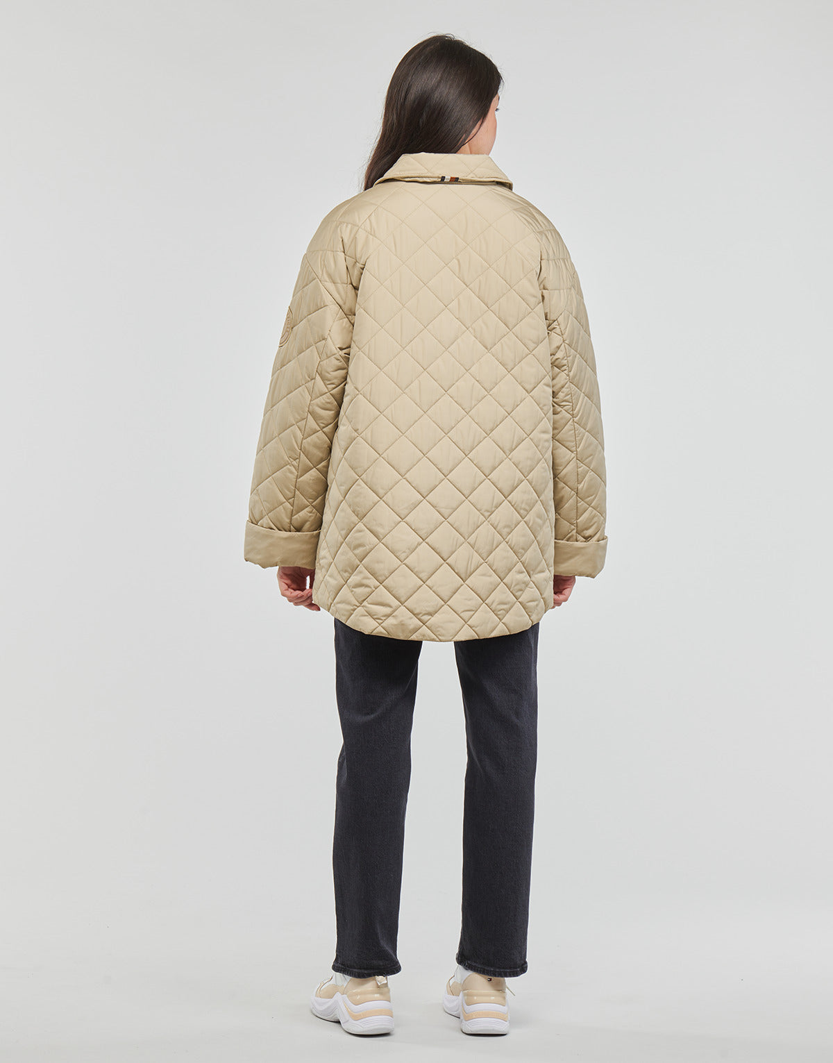 Piumino Donna Tommy Hilfiger QUILTED SORONA SHORT SHACKET Beige