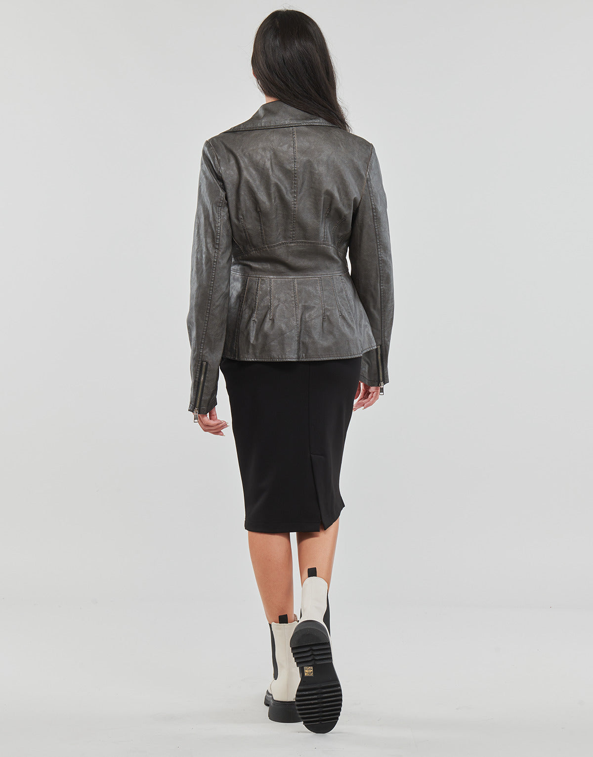 Giacca in pelle Donna Guess AGNES Nero