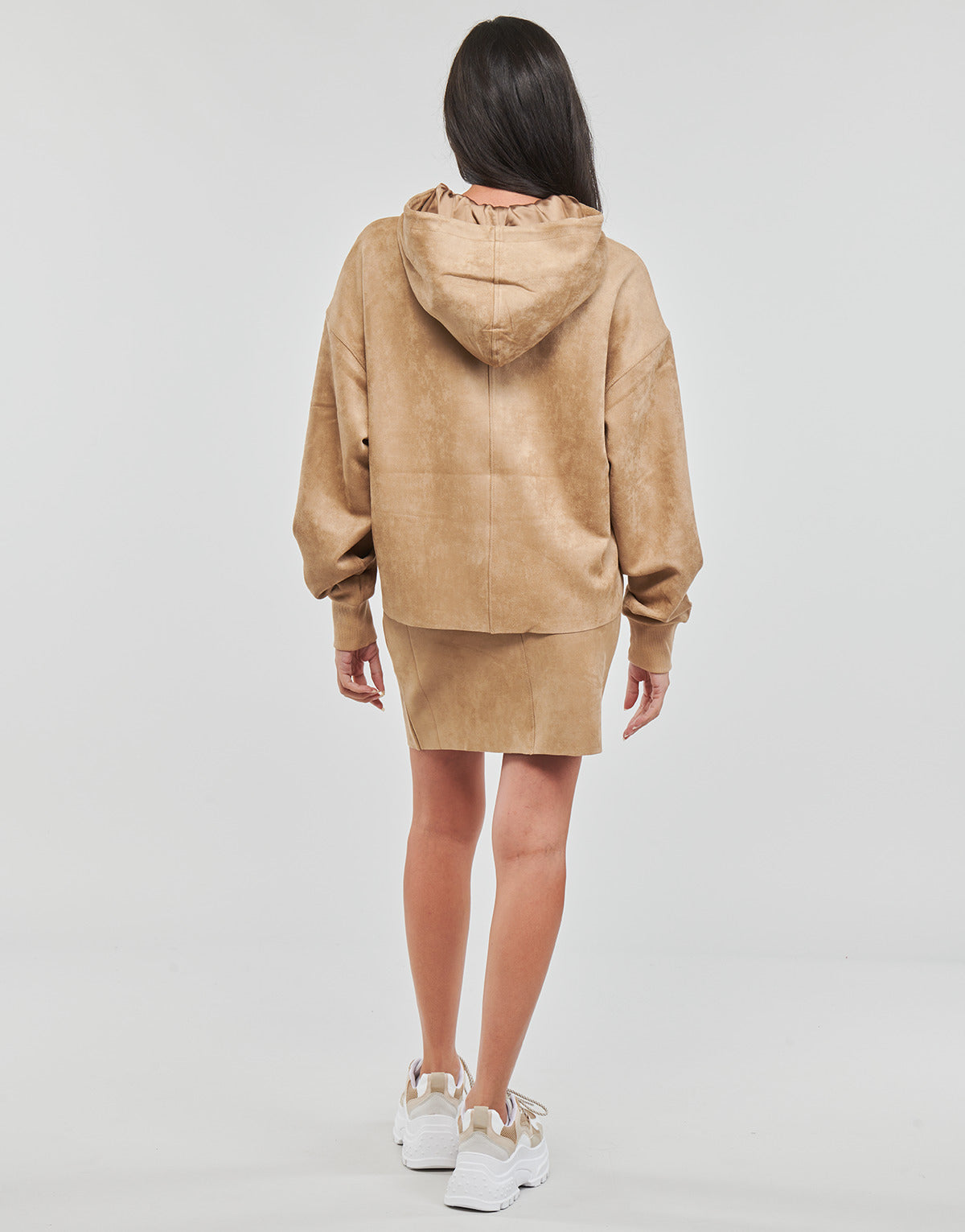 Felpa Donna Guess GLOBE BEIGE Beige