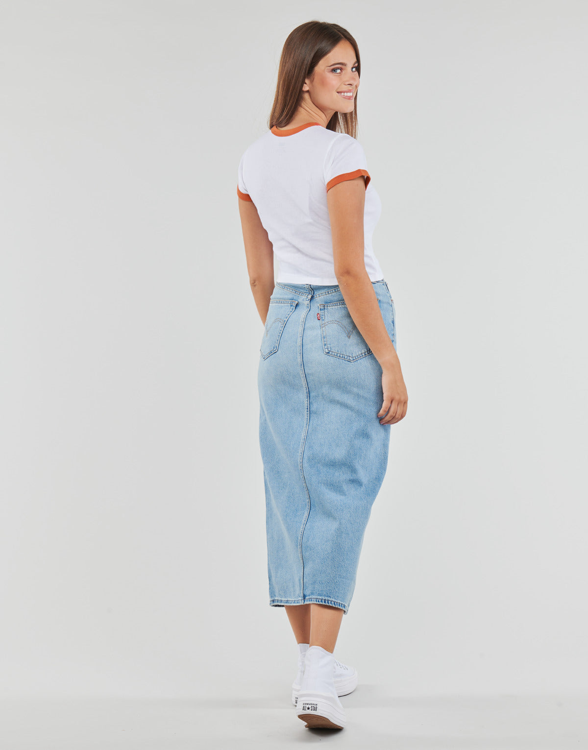 T-shirt Donna Levis GRAPHIC RINGER MINI TEE Bianco