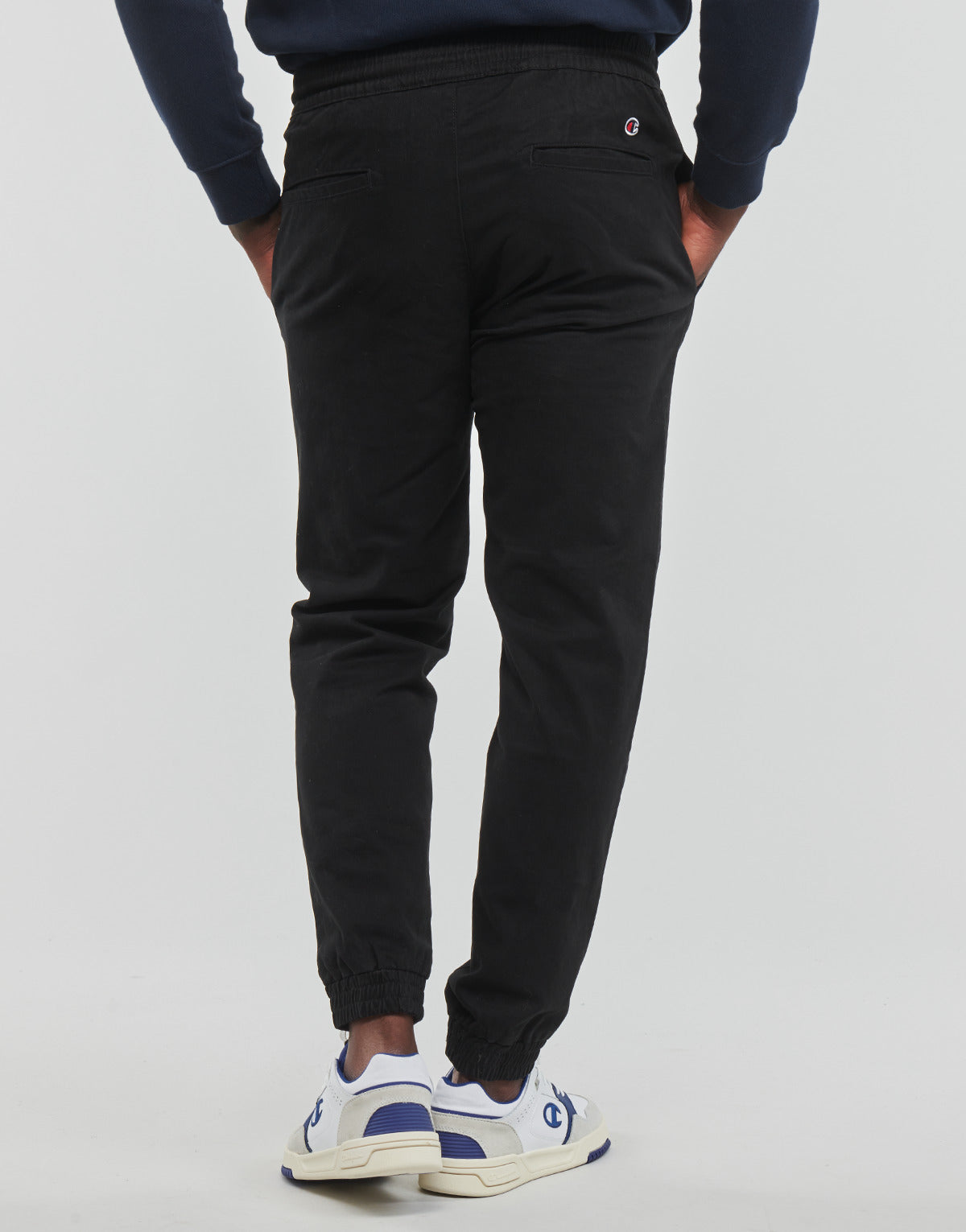Pantaloni Sportivi Uomo Champion WT New Peached Heavy Washed Stretch Cotton Twill Nero