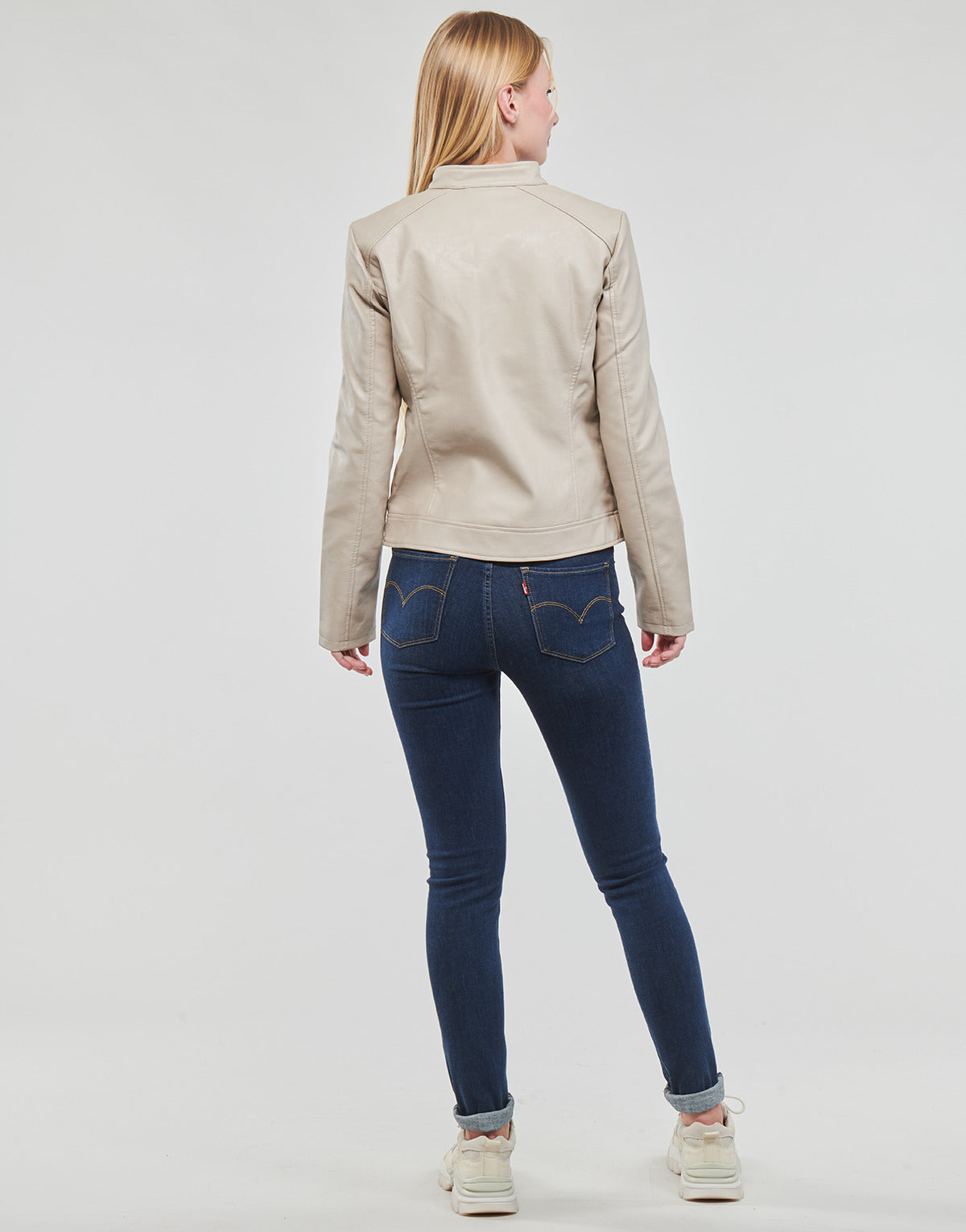 Giacca in pelle Donna JDY JDYEMILY FAUX LEATHER JACKET Beige