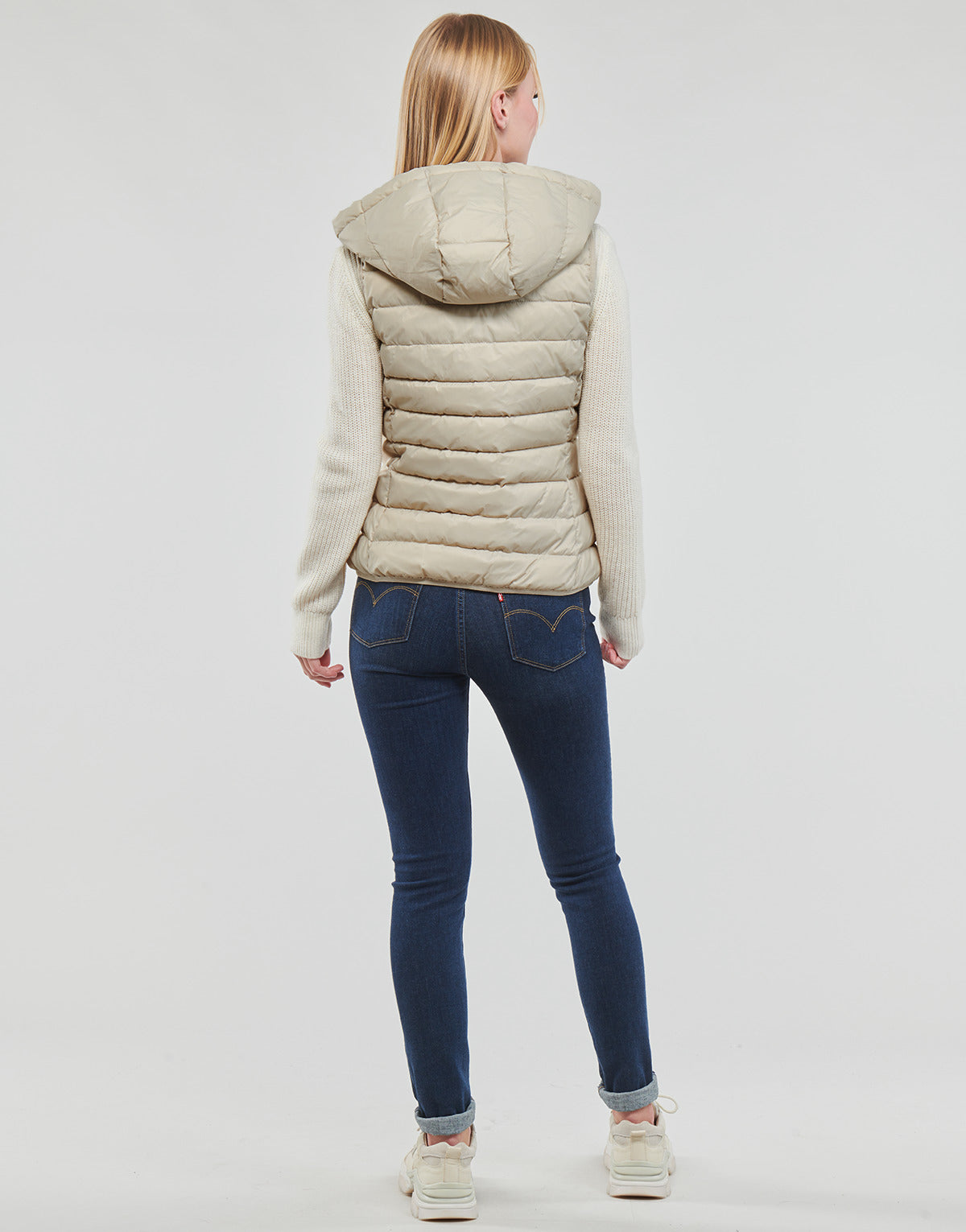 Piumino Donna Only ONLNEWTAHOE HOOD WAISTCOAT Bianco