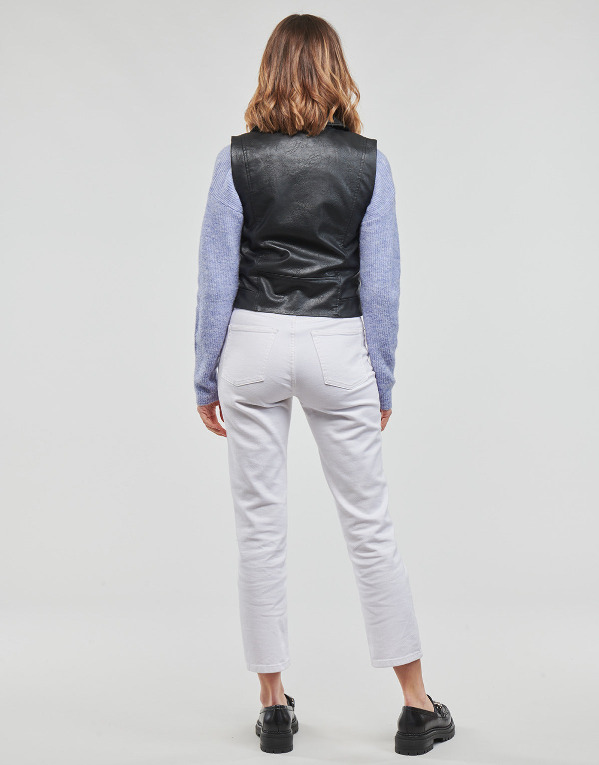 Giacca in pelle Donna Only ONLVERA FAUX LEATHER WAISTCOAT Nero