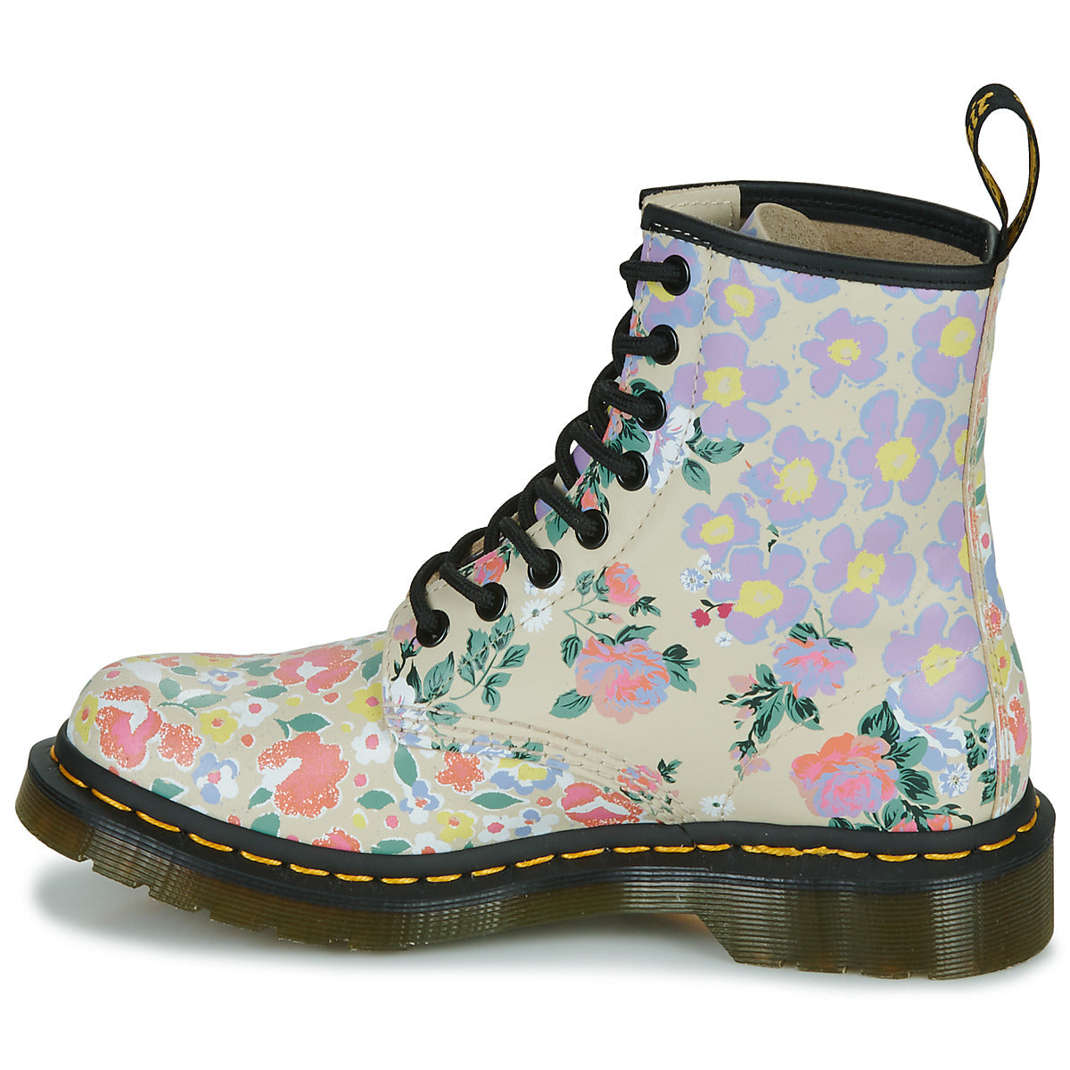 Stivaletti Donna Dr. Martens 1460 FLORAL MASH UP Beige
