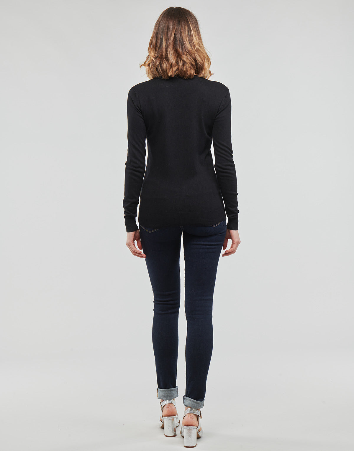 Maglione Donna Guess PASCALE VN LS SWTR Nero