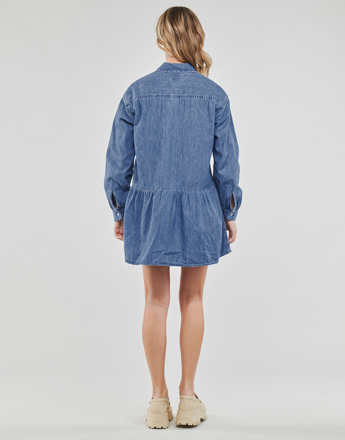 Abito corto Donna Tommy Jeans TJW CHAMBRAY SHIRT DRESS Blu
