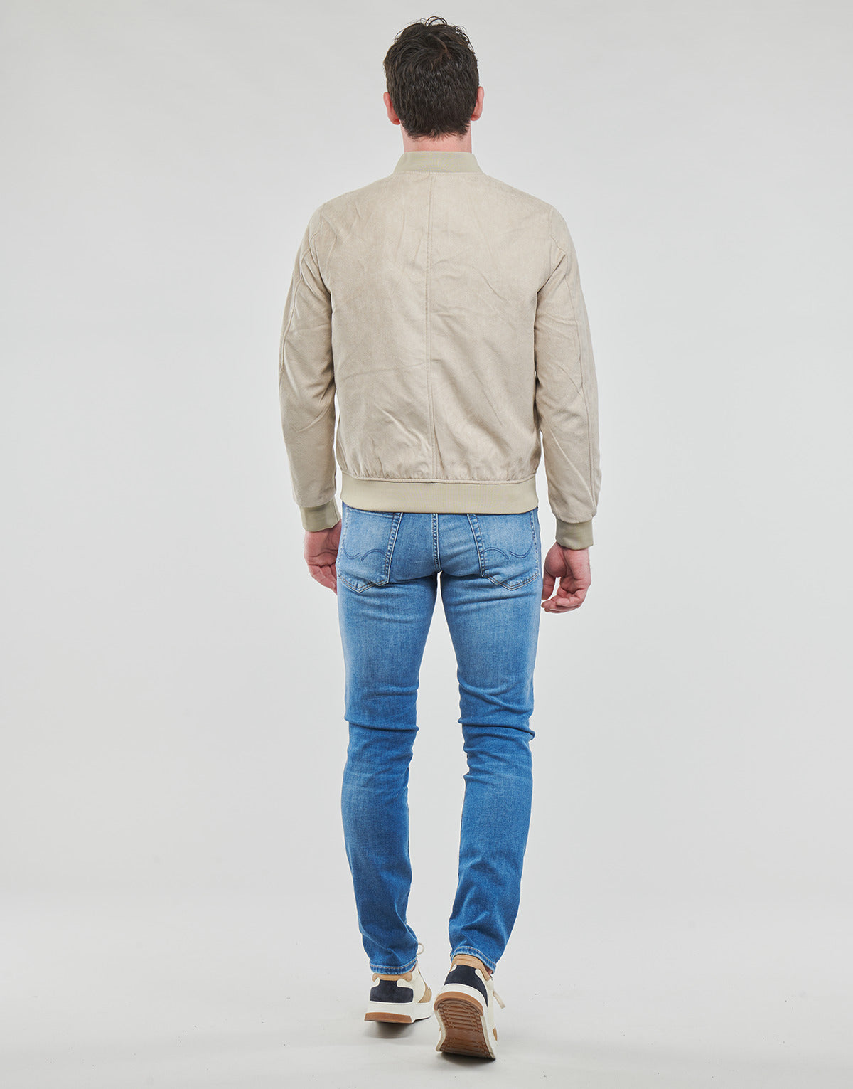 Giubbotto Uomo Jack & Jones JJEROCKY FAUX SUEDE BOMBER Beige
