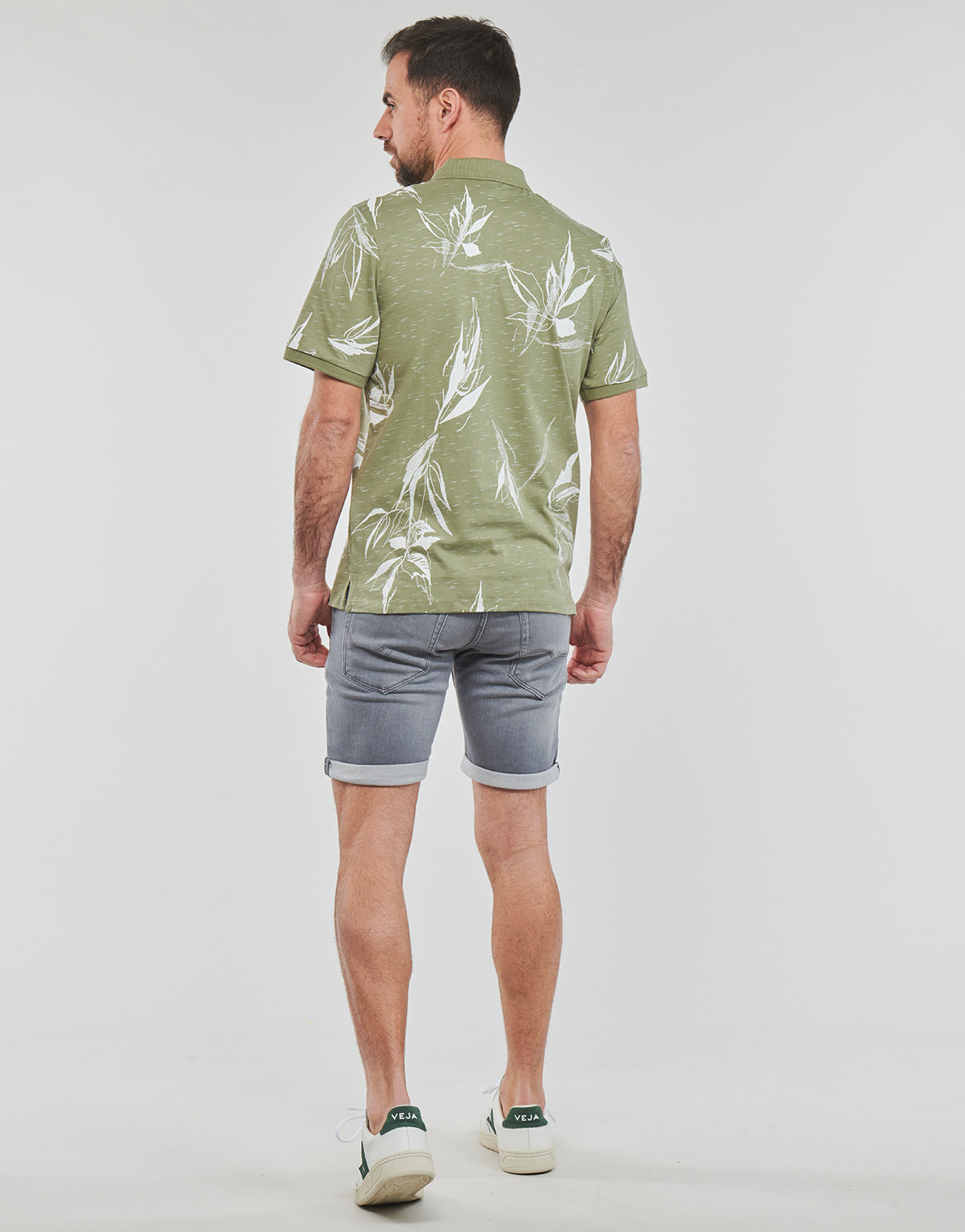 Polo Uomo Jack & Jones JORCRAYON AOP POLO SS Kaki