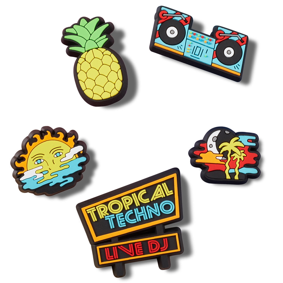 Accessori scarpe Uomo Crocs JIBBITZ TROPICAL TECHNO DJ 5 PACK Multicolore