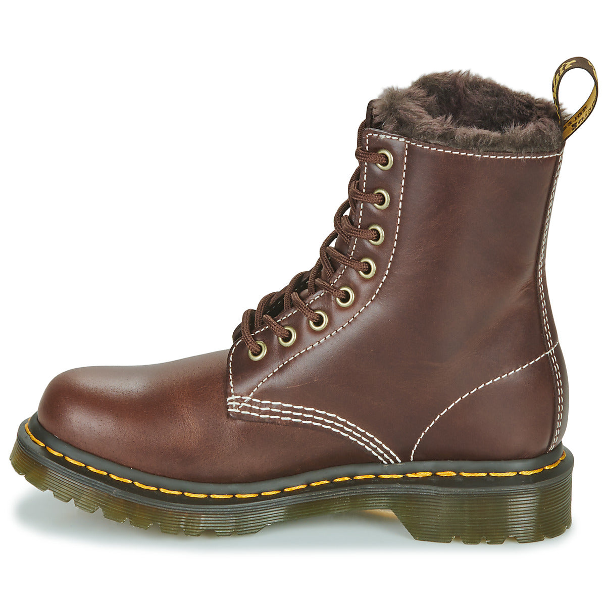 Stivaletti Donna Dr. Martens 1460 SERENA DARK BROWN CLASSIC PULL UP Marrone