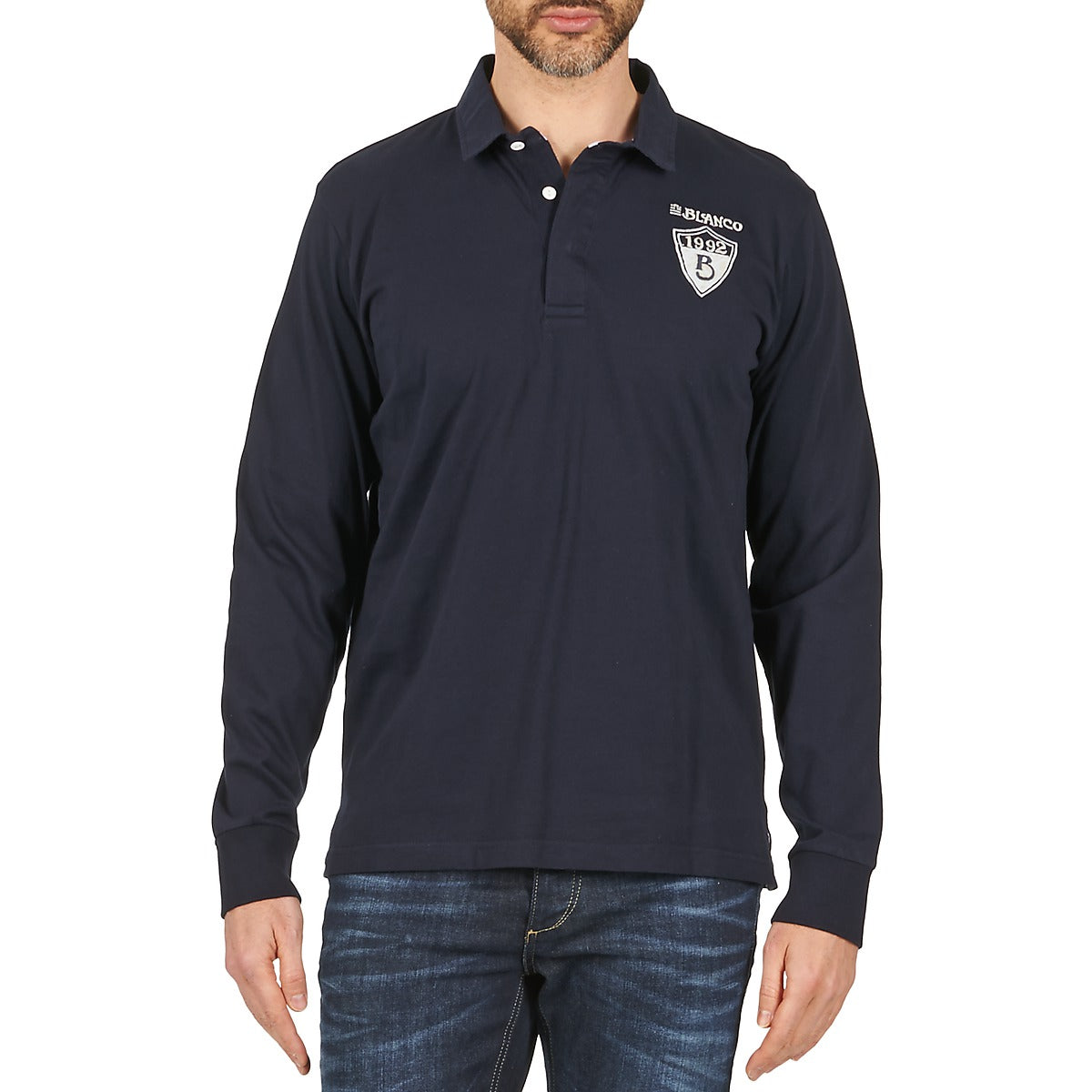 Polo maniche lunghe Uomo Serge Blanco RUGBY LEAGUE Blu