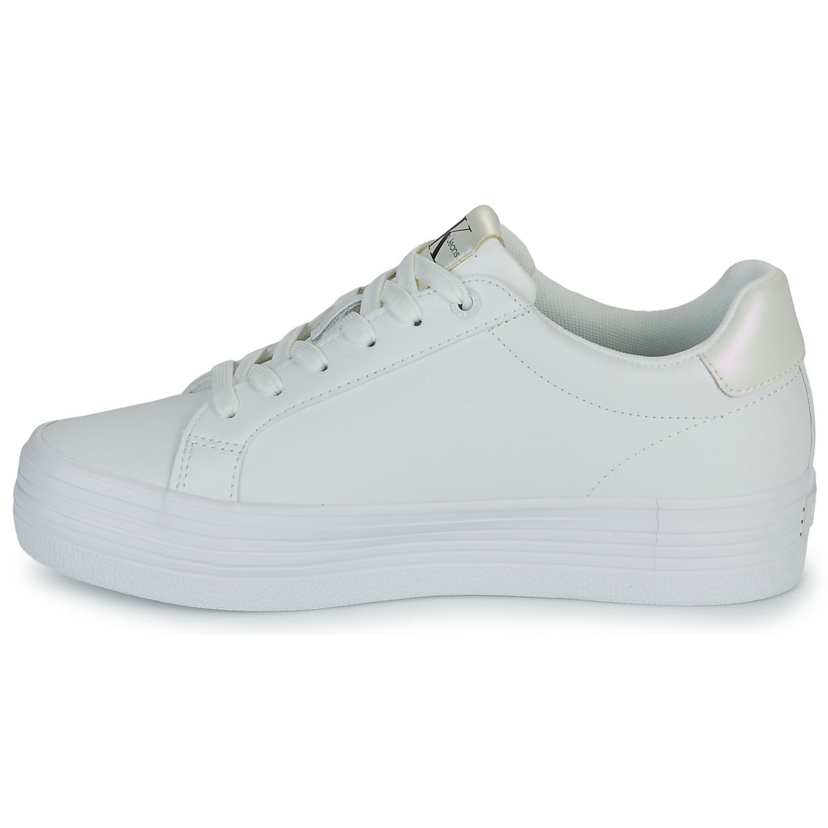 Sneakers basse Donna Calvin Klein Jeans BOLD VULC FLATF LACEUP LTH WN Bianco