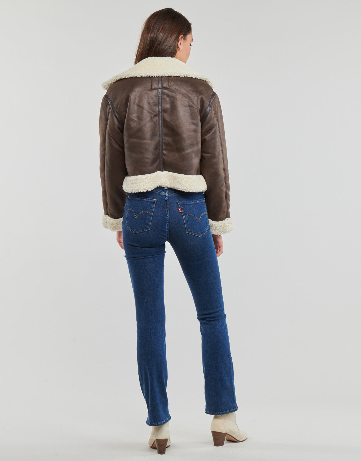 Giacca in pelle Donna Only ONLBETTY FAUX SUEDE BONDED AVIATOR OTW Marrone