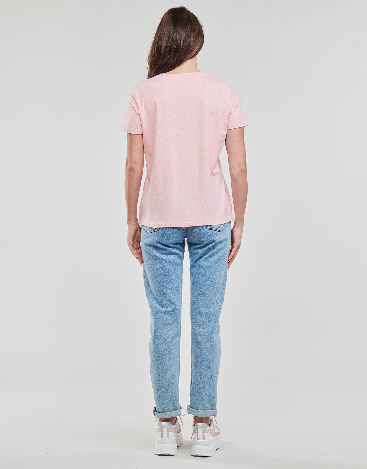 T-shirt Donna Tommy Hilfiger REG FROSTED CORP LOGO C-NK SS Rosa