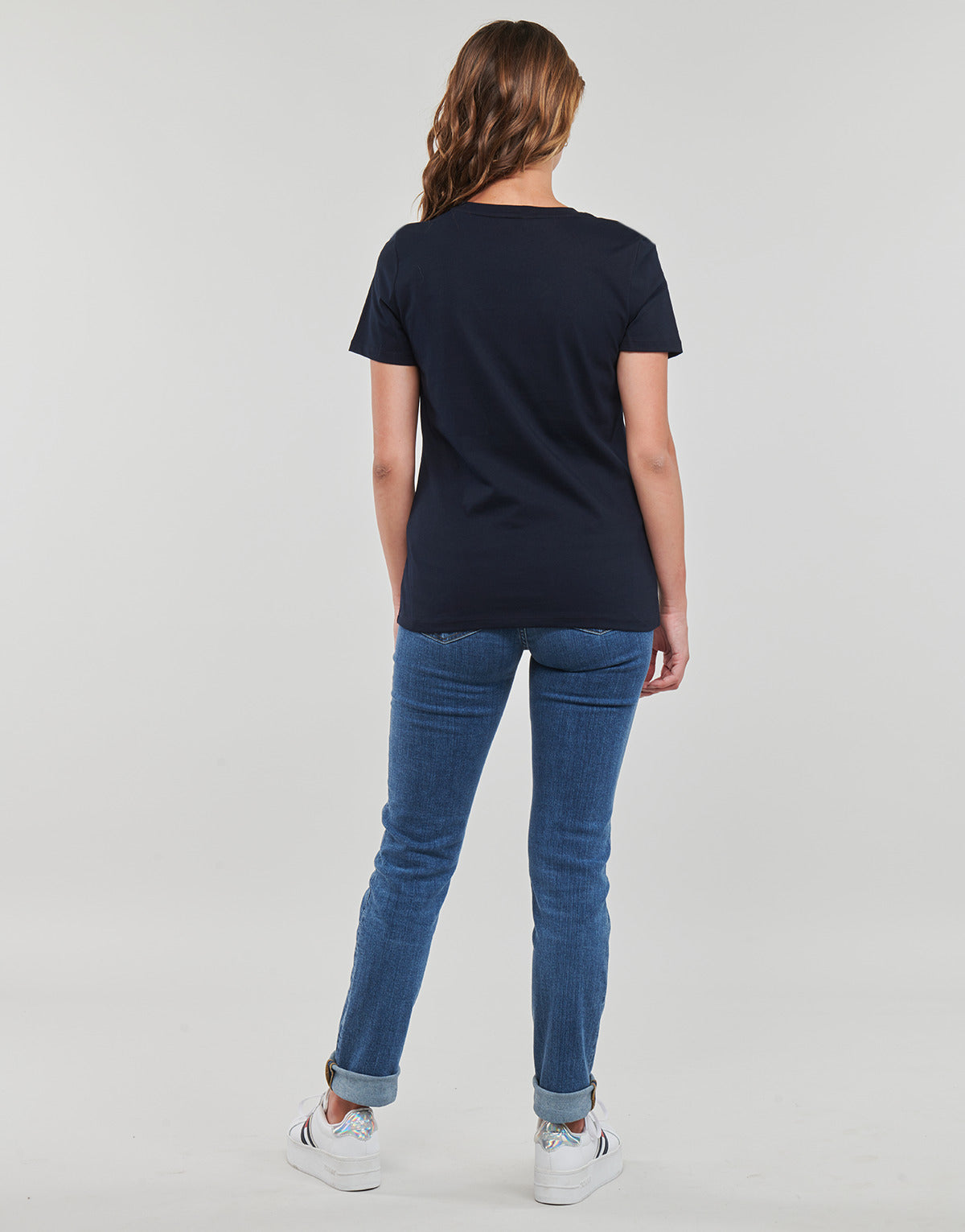 T-shirt Donna Tommy Hilfiger REG MONOTYPE EMB C-NK SS Marine