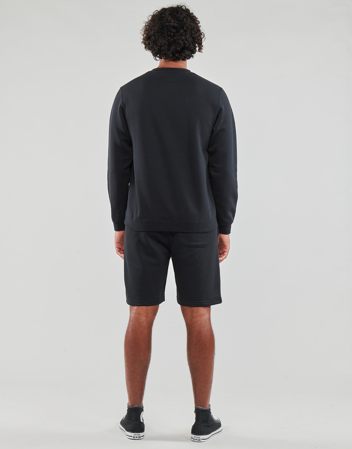 Felpa Uomo Converse GO-TO EMBROIDERED STAR CHEVRON FLEECE CREW SWEATSHIRT Nero