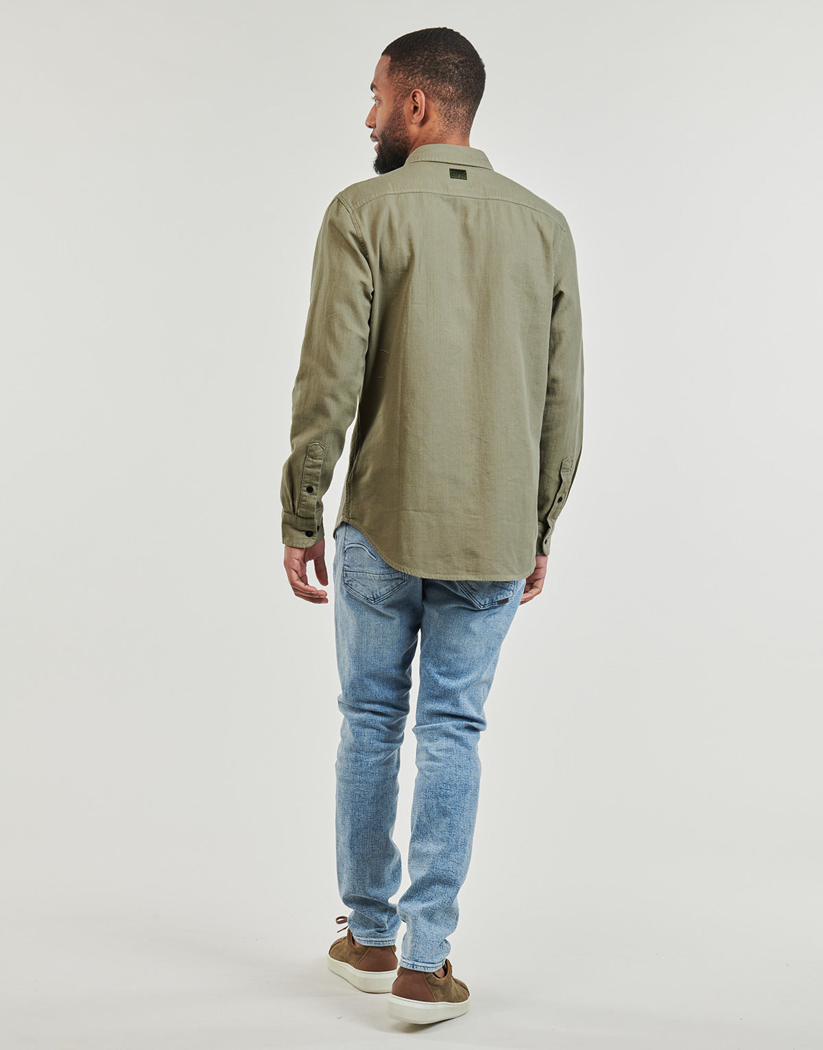 Camicia a maniche lunghe Uomo G-Star Raw marine slim shirt l\s Kaki