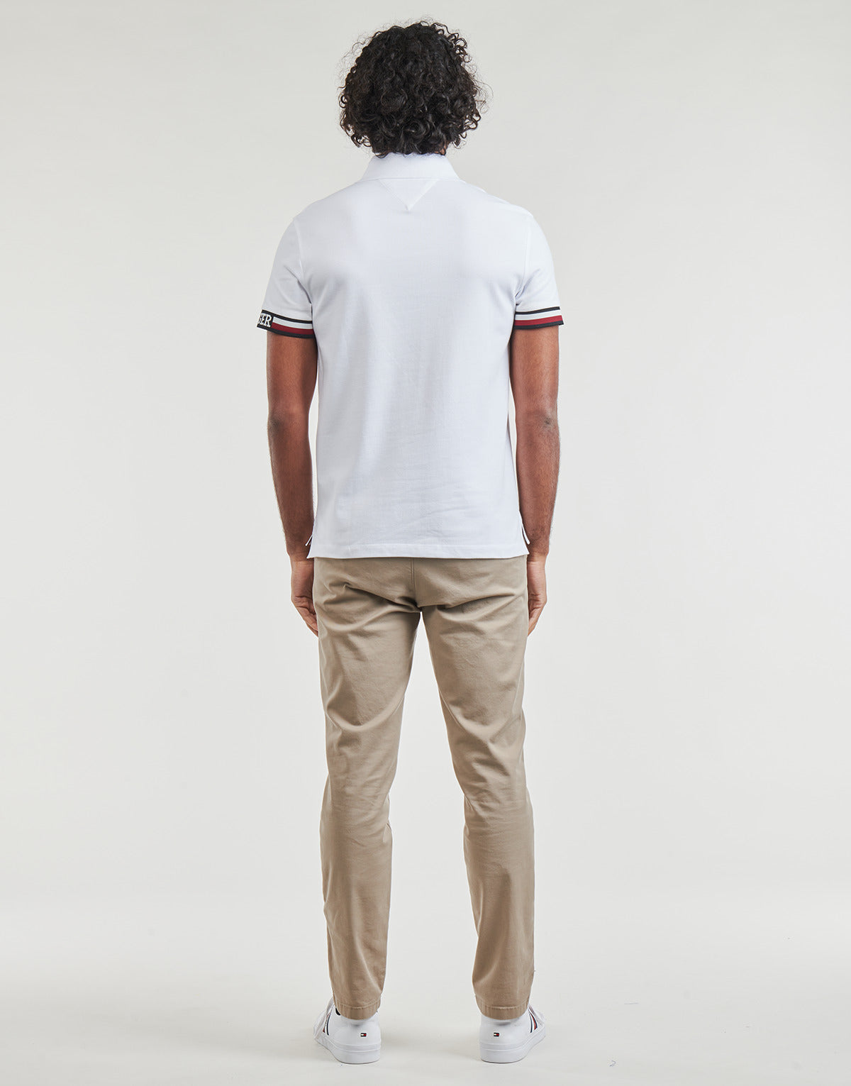 Polo Uomo Tommy Hilfiger MONOTYPE FLAG CUFF SLIM FIT POLO Bianco