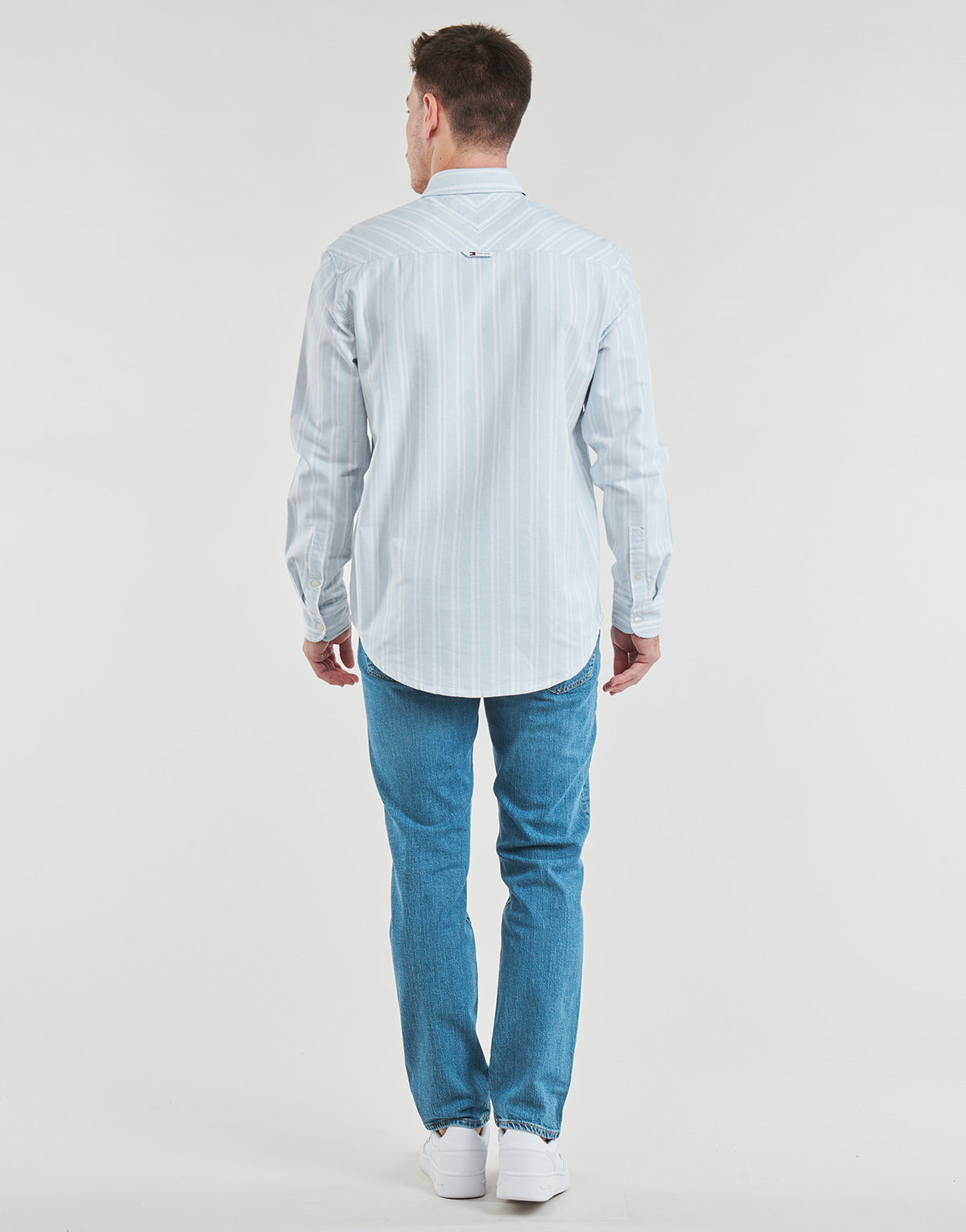 Camicia a maniche lunghe Uomo Tommy Jeans TJM REG OXFORD STRIPESHIRT Blu