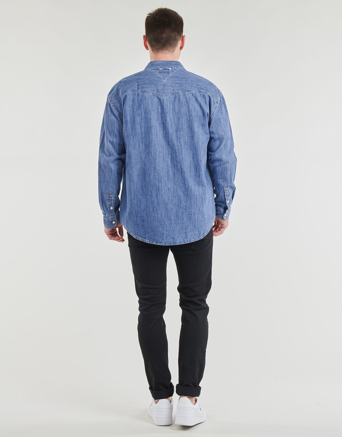 Camicia a maniche lunghe Uomo Tommy Jeans TJM RLX WESTERN DENIM SHIRT Blu